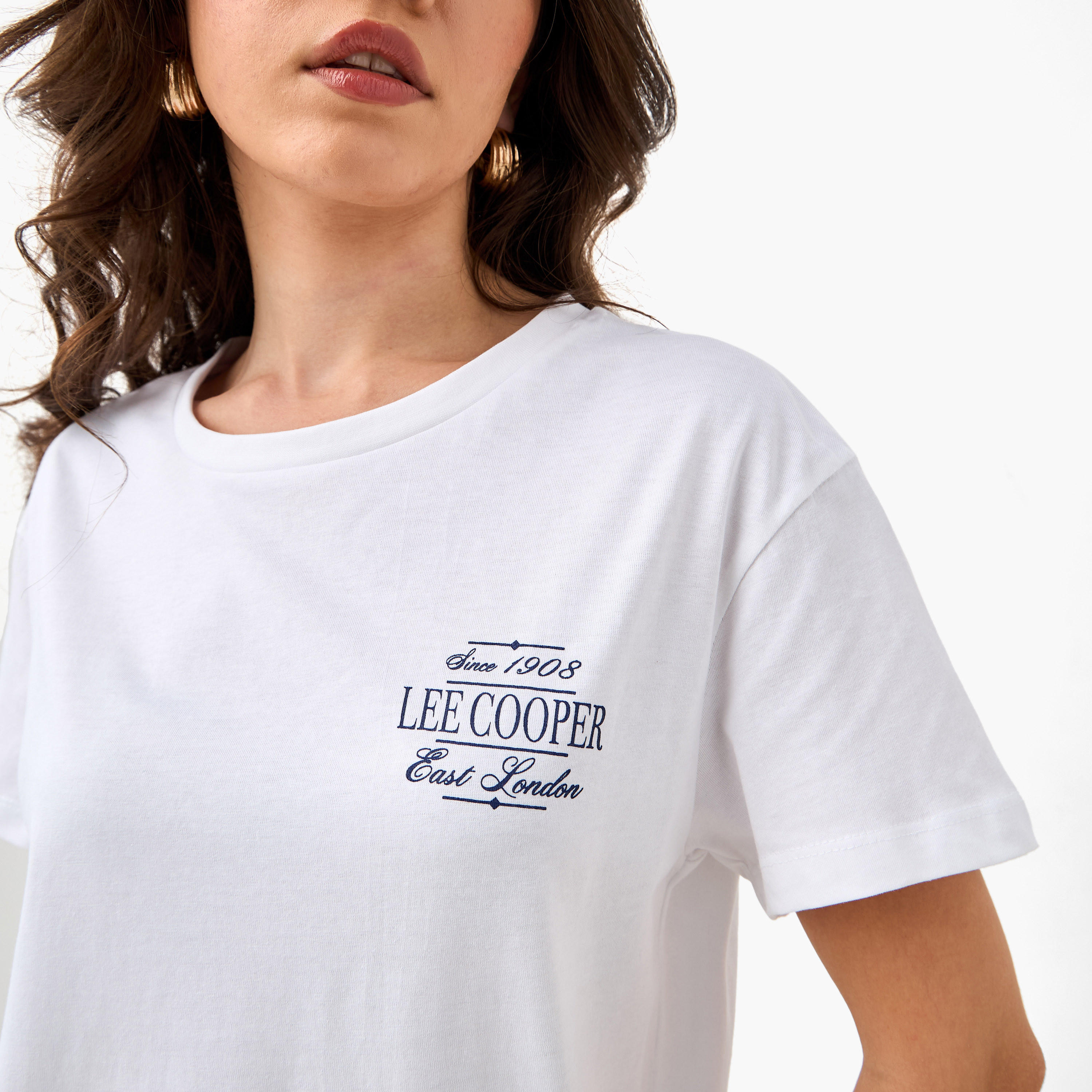Lee Cooper Graphic Print T-shirt with Crew Neck-women-clothing-tshirts-image-4