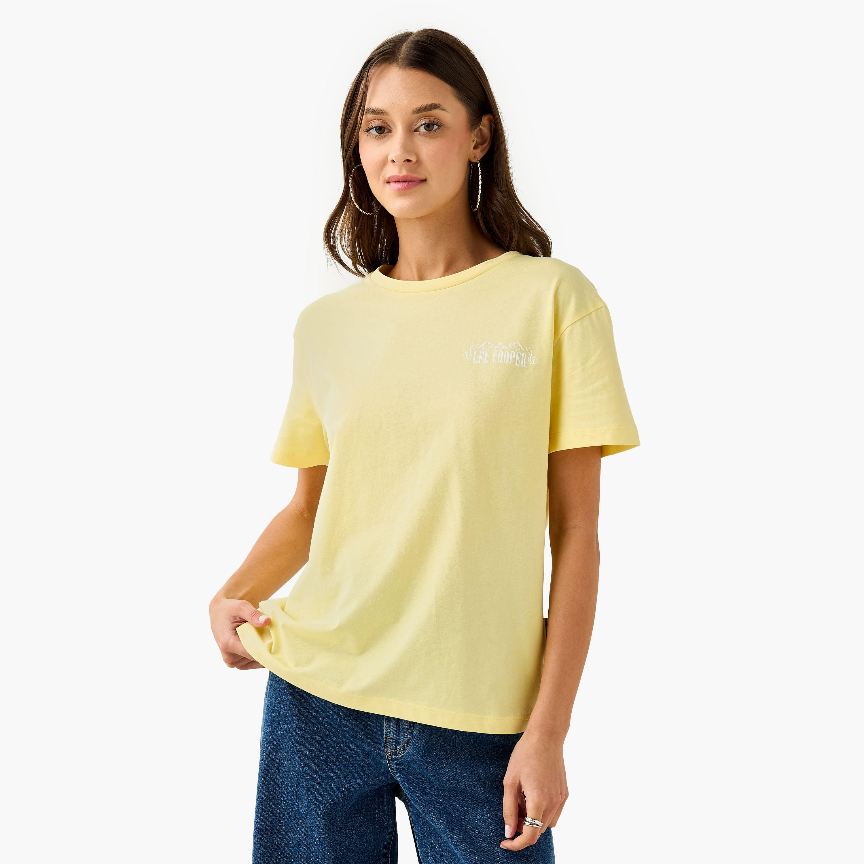 Lee Cooper Graphic Print T-shirt with Crew Neck-women-clothing-tshirts-image-1