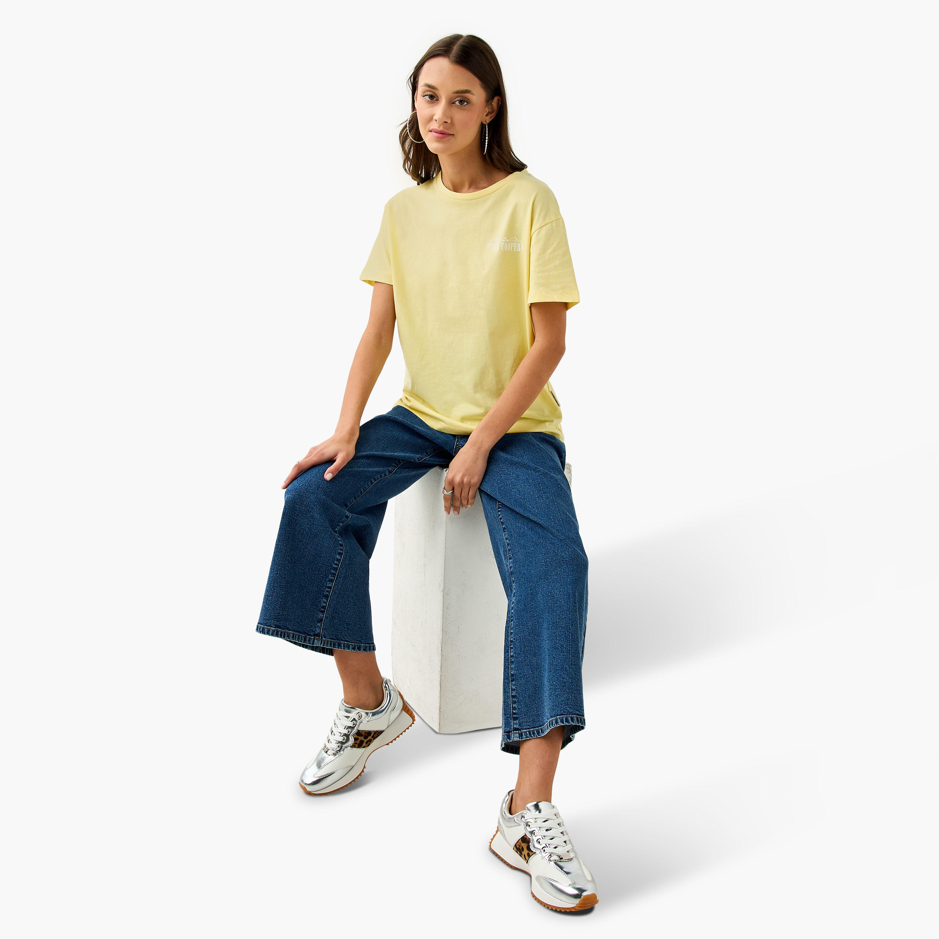 Lee Cooper Graphic Print T-shirt with Crew Neck-women-clothing-tshirts-image-2