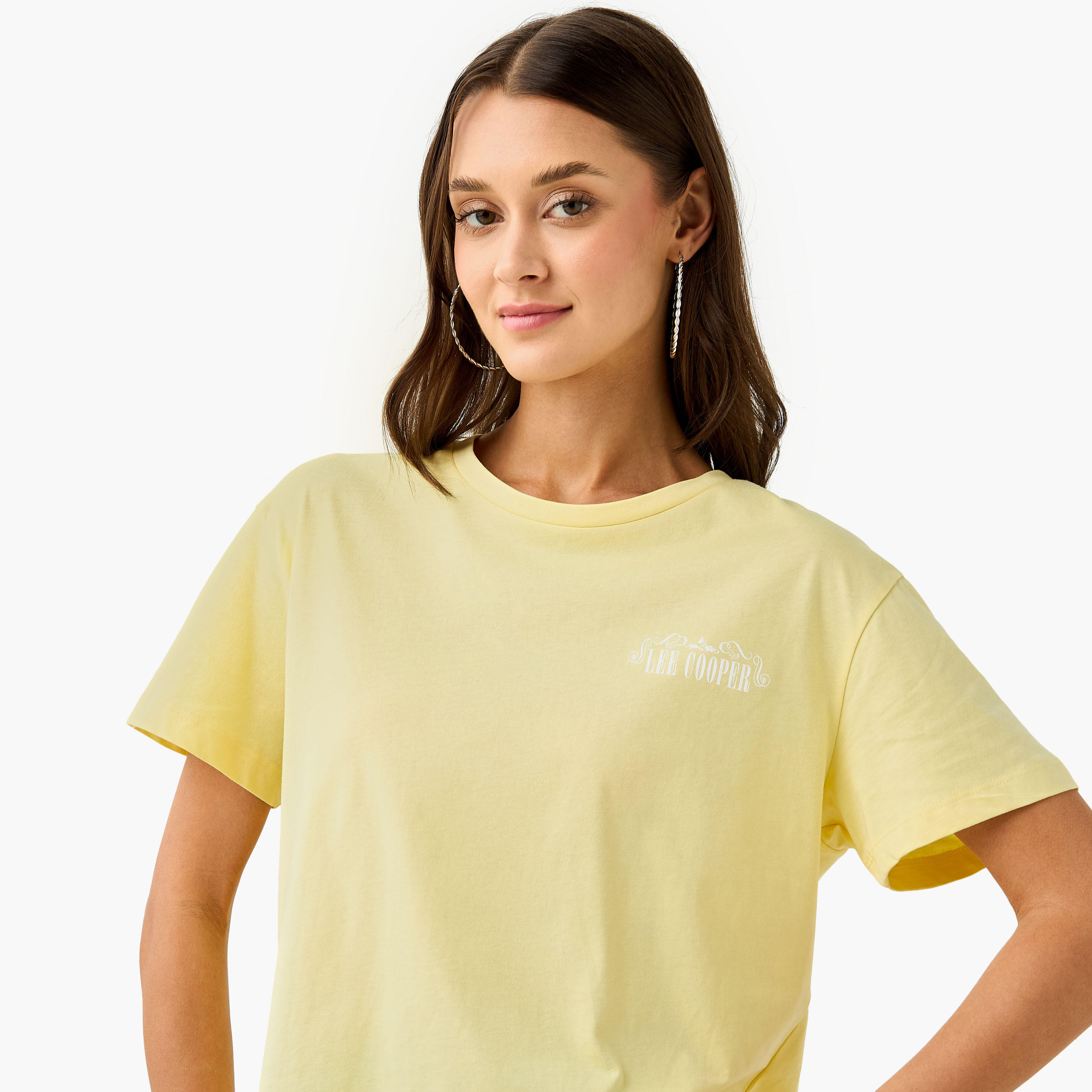 Lee Cooper Graphic Print T-shirt with Crew Neck-women-clothing-tshirts-image-4