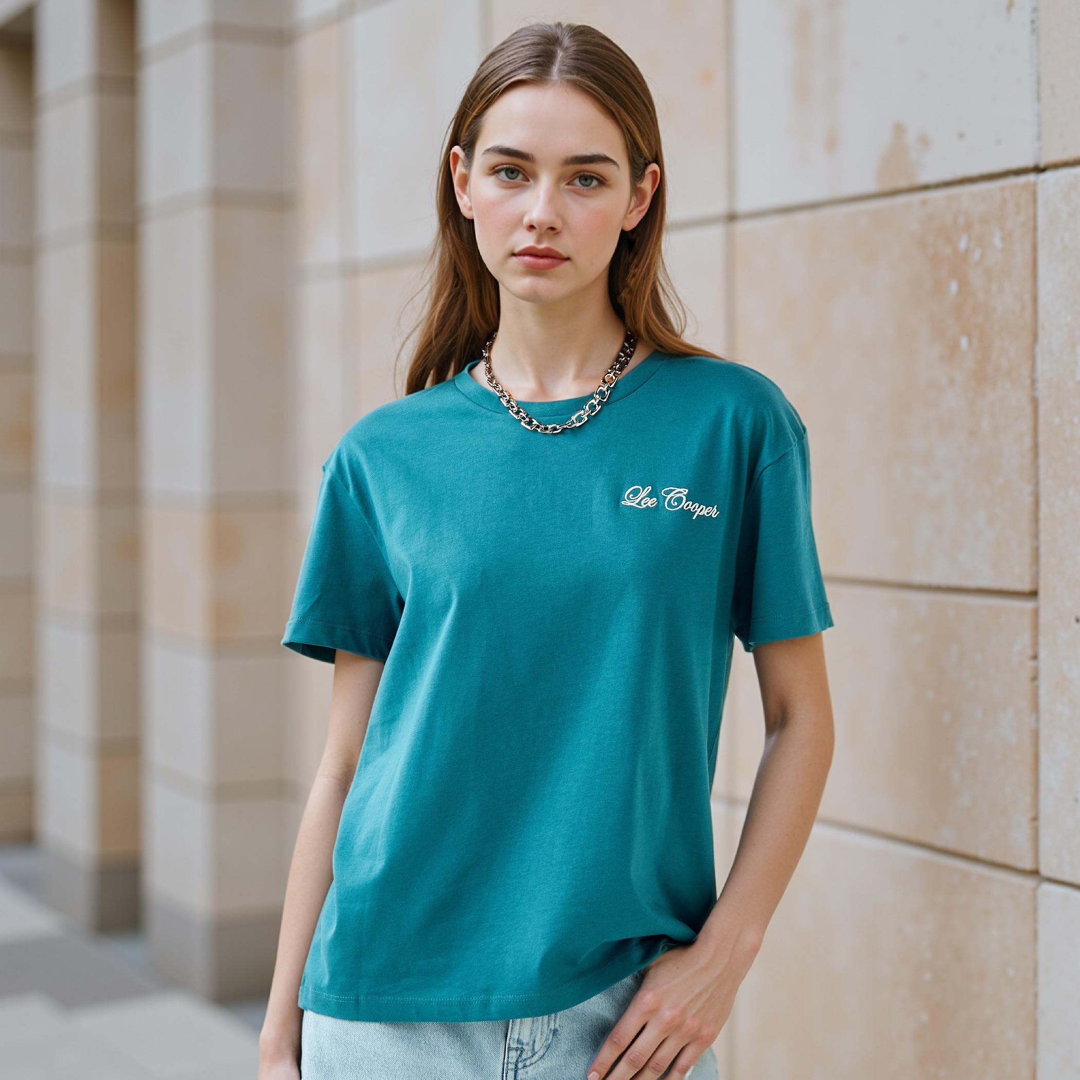 Lee Cooper Graphic Print T-shirt with Crew Neck-women-clothing-tshirts-image-1