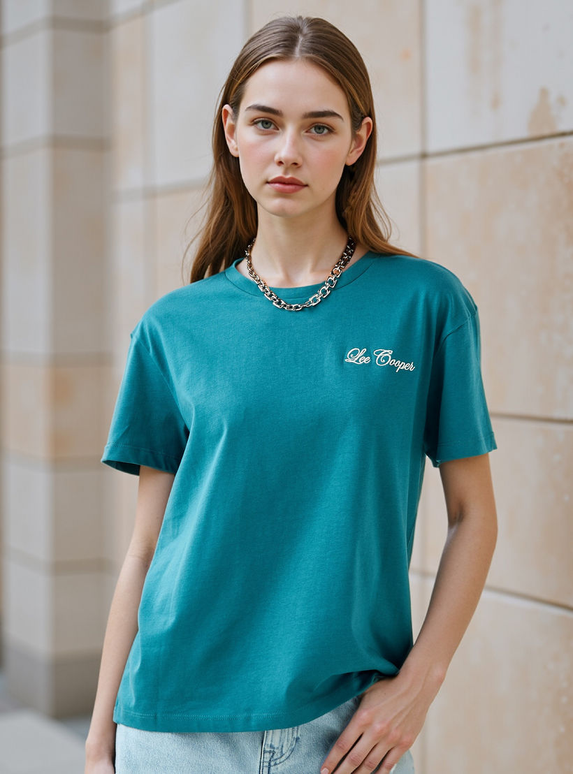 Lee Cooper Graphic Print T-shirt with Crew Neck-women-clothing-tshirts-image-1