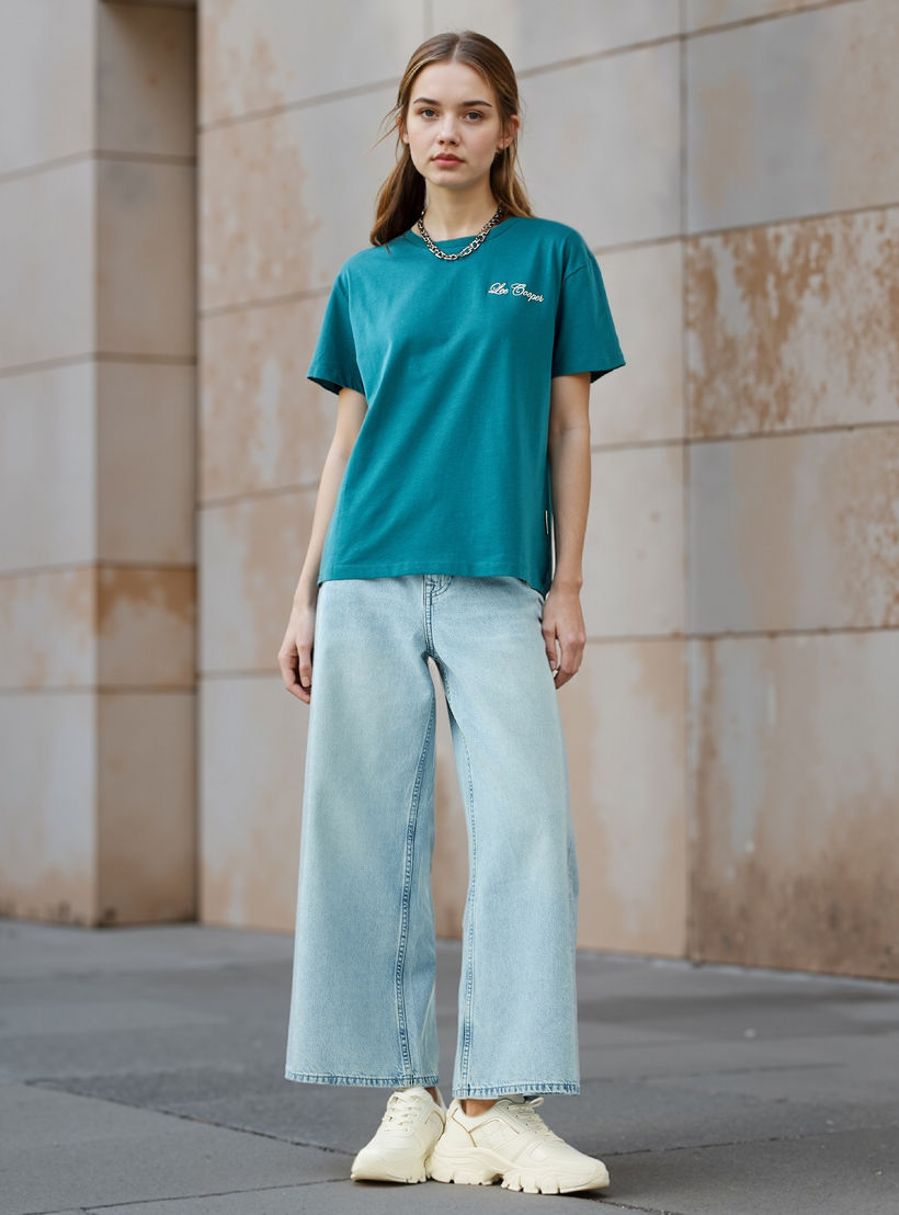 Lee Cooper Graphic Print T-shirt with Crew Neck-women-clothing-tshirts-image-2