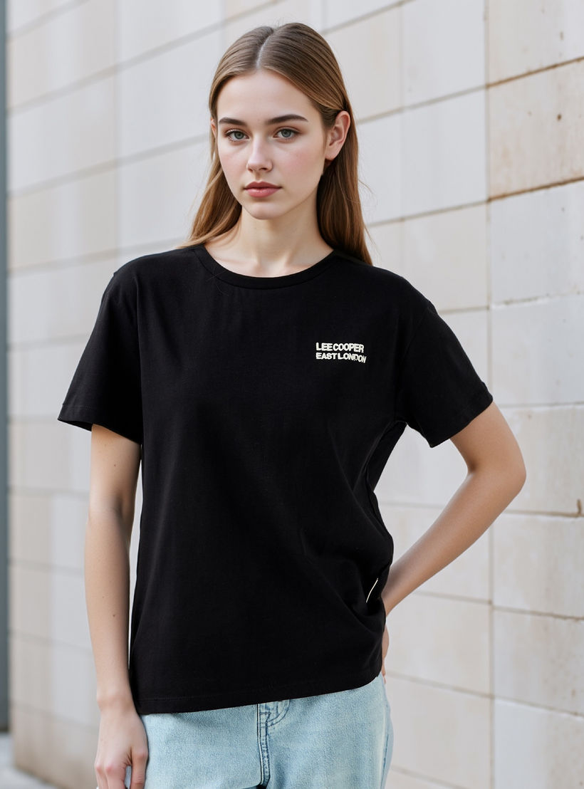 Lee Cooper Graphic Print T-shirt with Crew Neck-women-clothing-tshirts-image-1