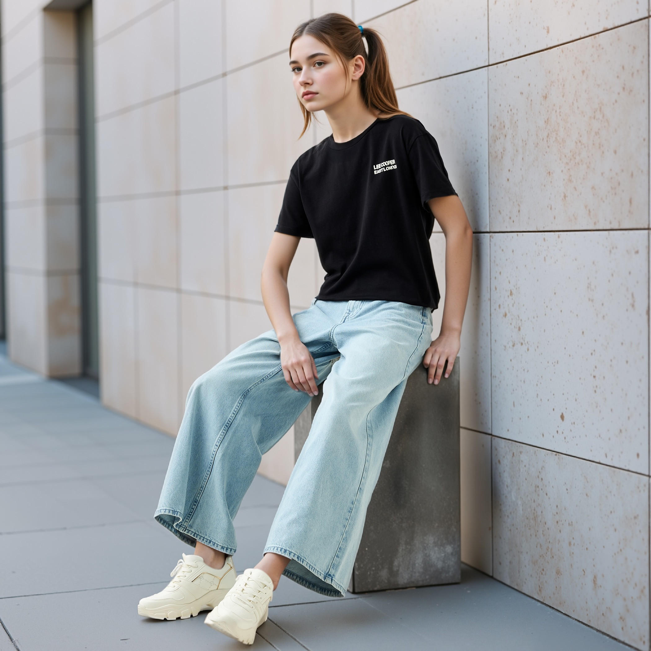 Lee Cooper Graphic Print T-shirt with Crew Neck-women-clothing-tshirts-image-2
