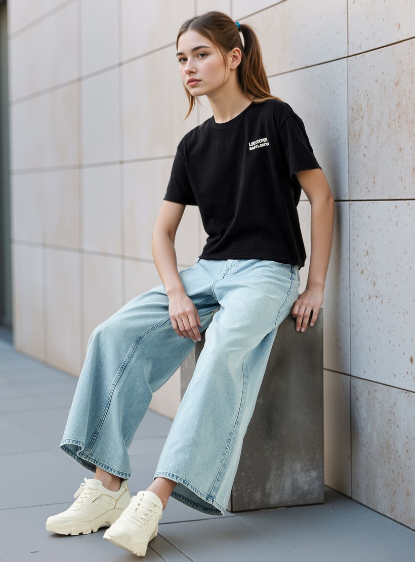 Lee Cooper Graphic Print T-shirt with Crew Neck-women-clothing-tshirts-image-2