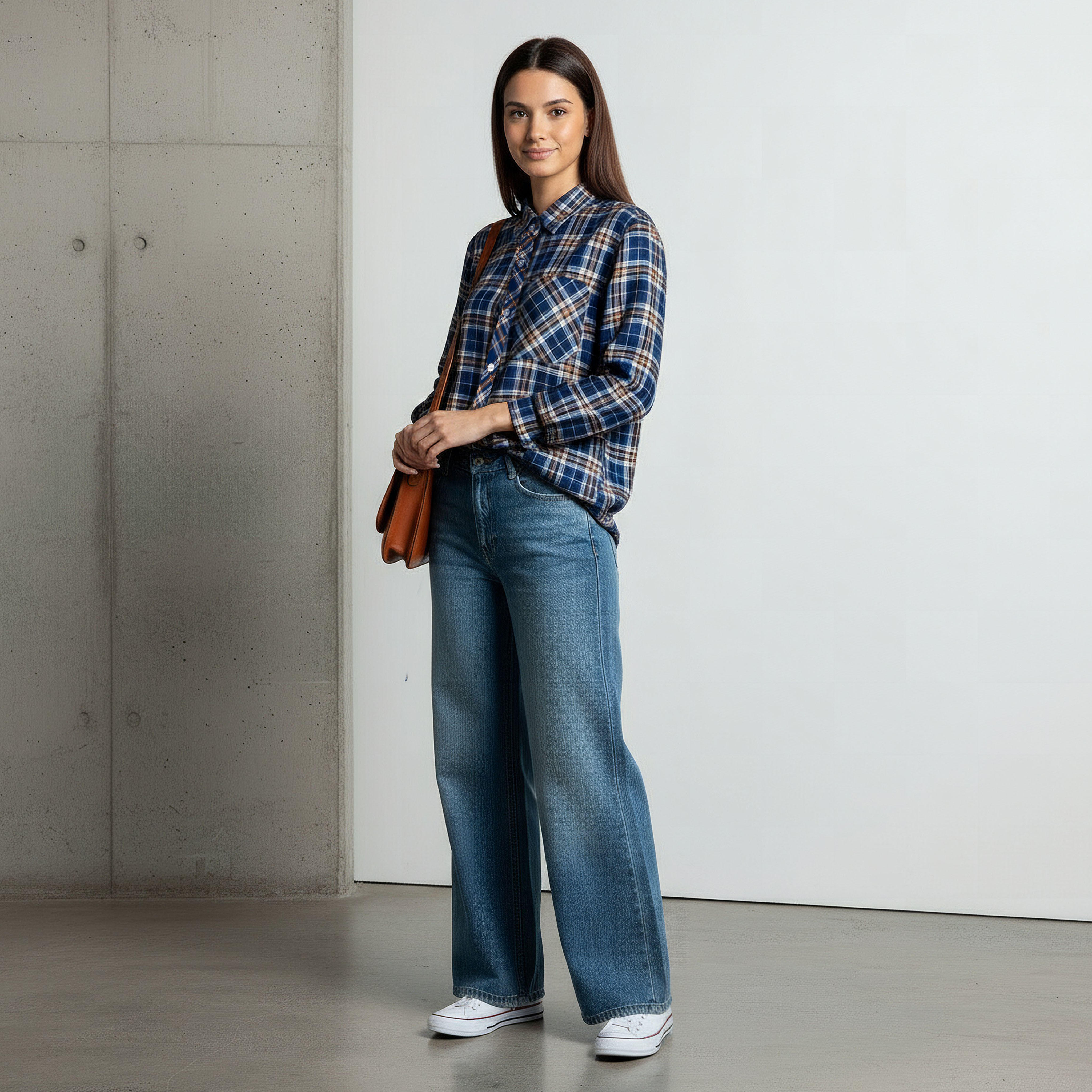 Lee Cooper Regular Fit Checked Shirt-women-clothing-shirtsandblouses-shirts-image-2