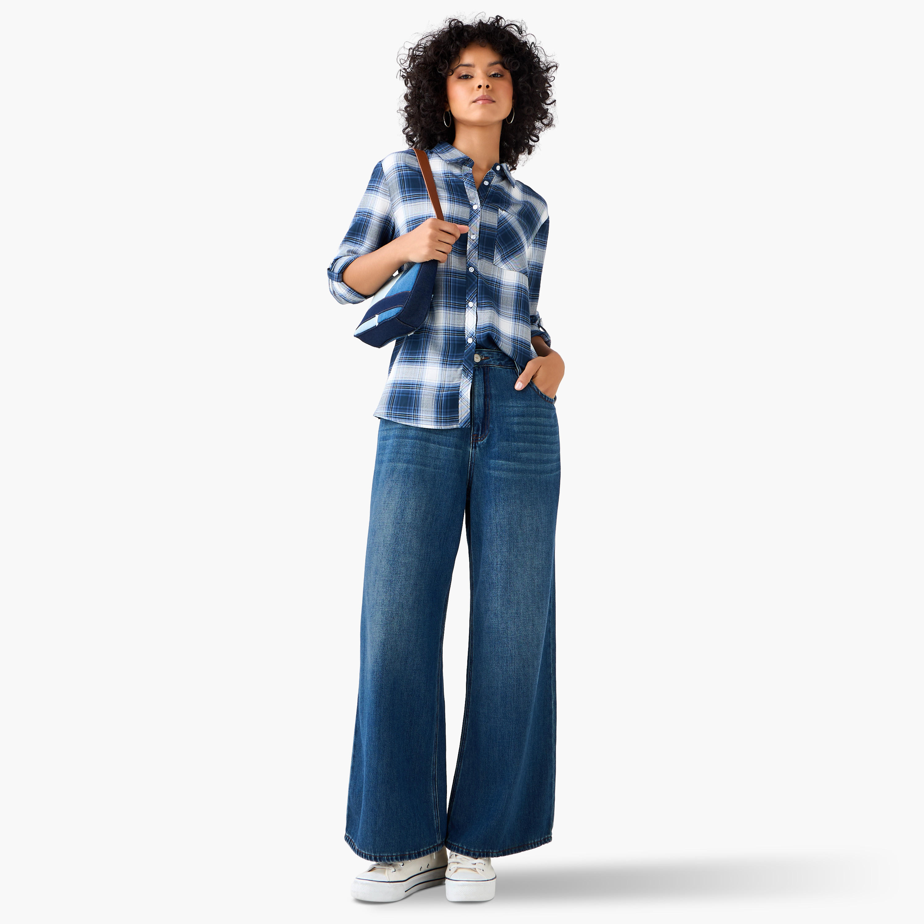 Lee Cooper Regular Fit Checked Shirt-women-clothing-shirtsandblouses-shirts-image-2