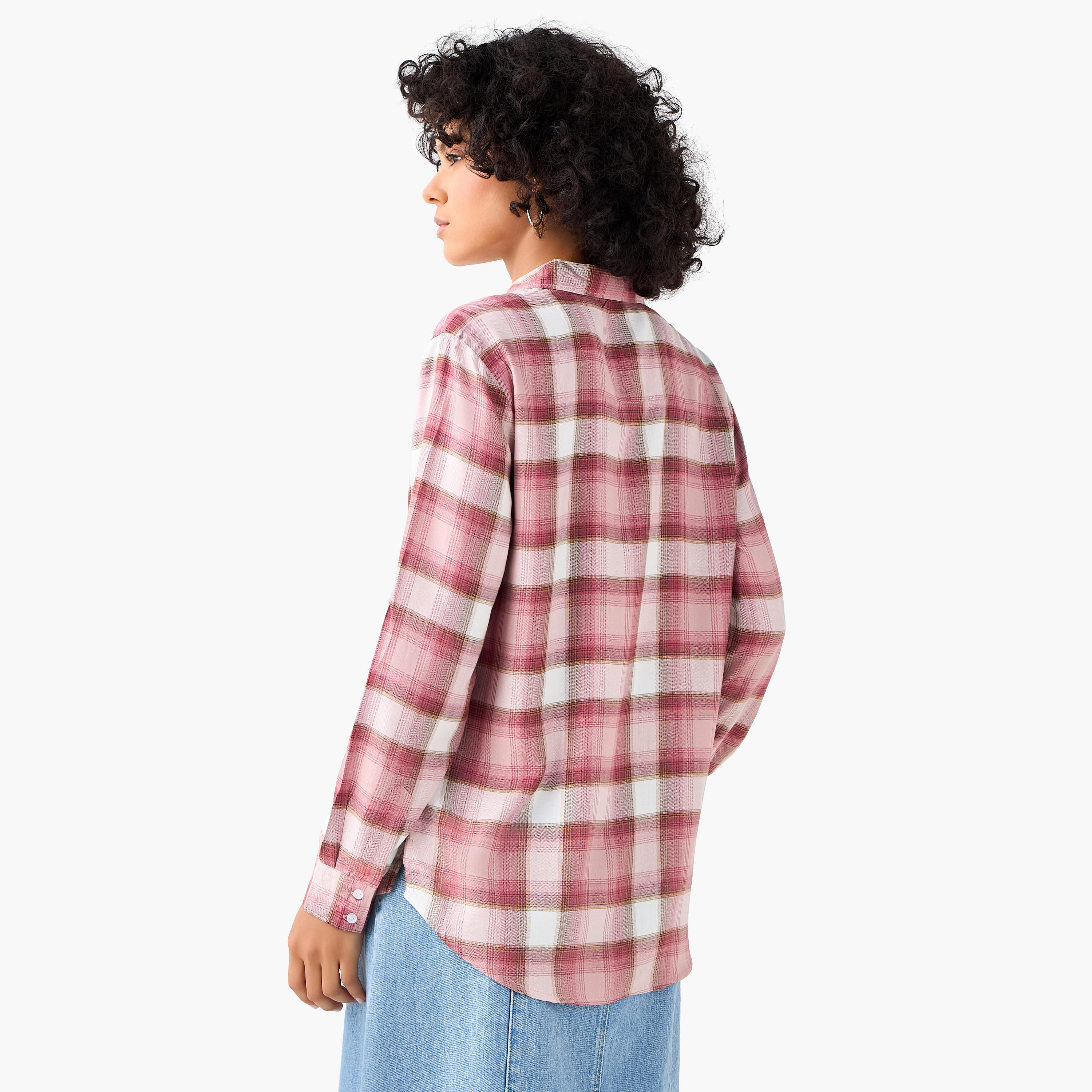 Lee Cooper Regular Fit Checked Shirt-women-clothing-shirtsandblouses-shirts-image-4