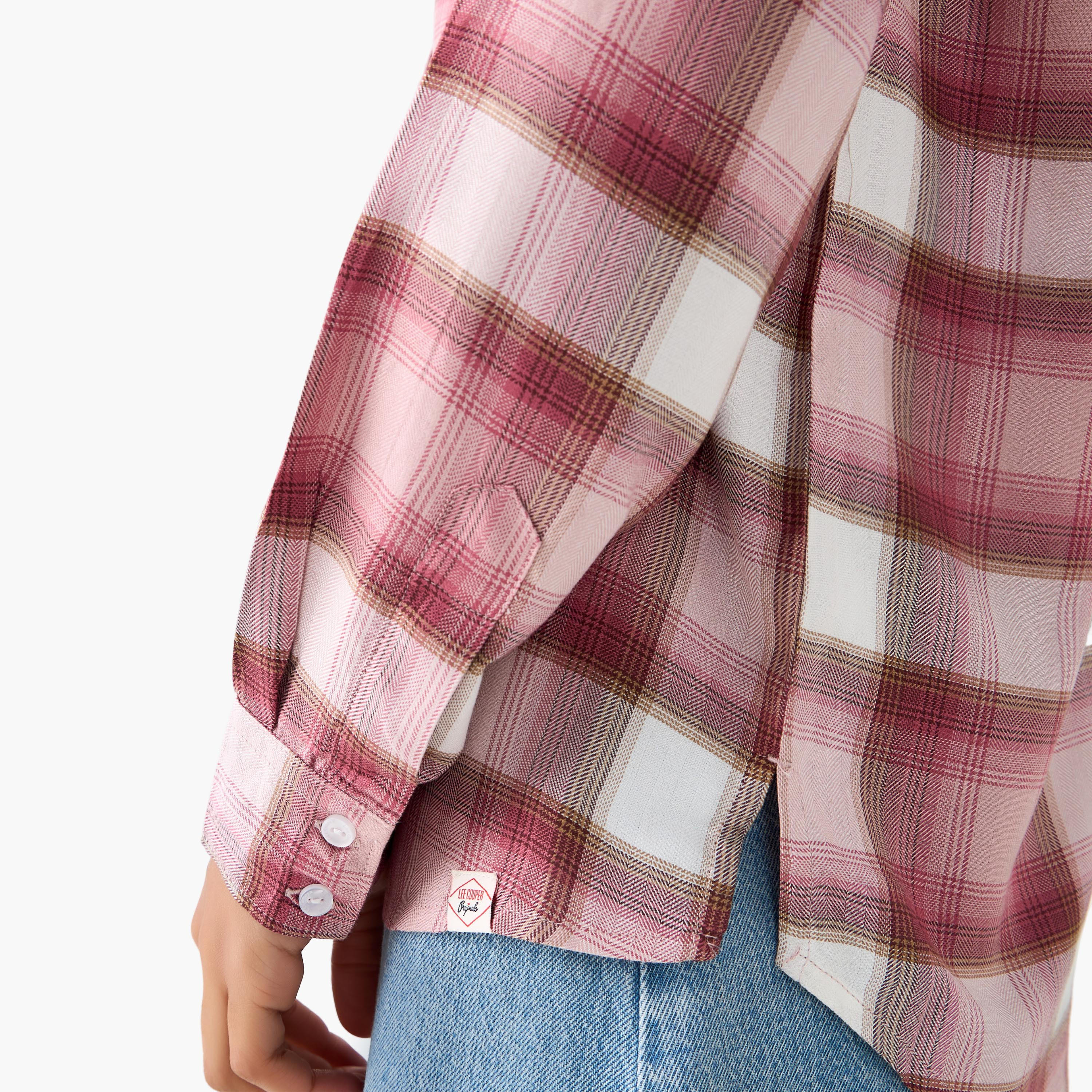 Lee Cooper Regular Fit Checked Shirt-women-clothing-shirtsandblouses-shirts-image-5