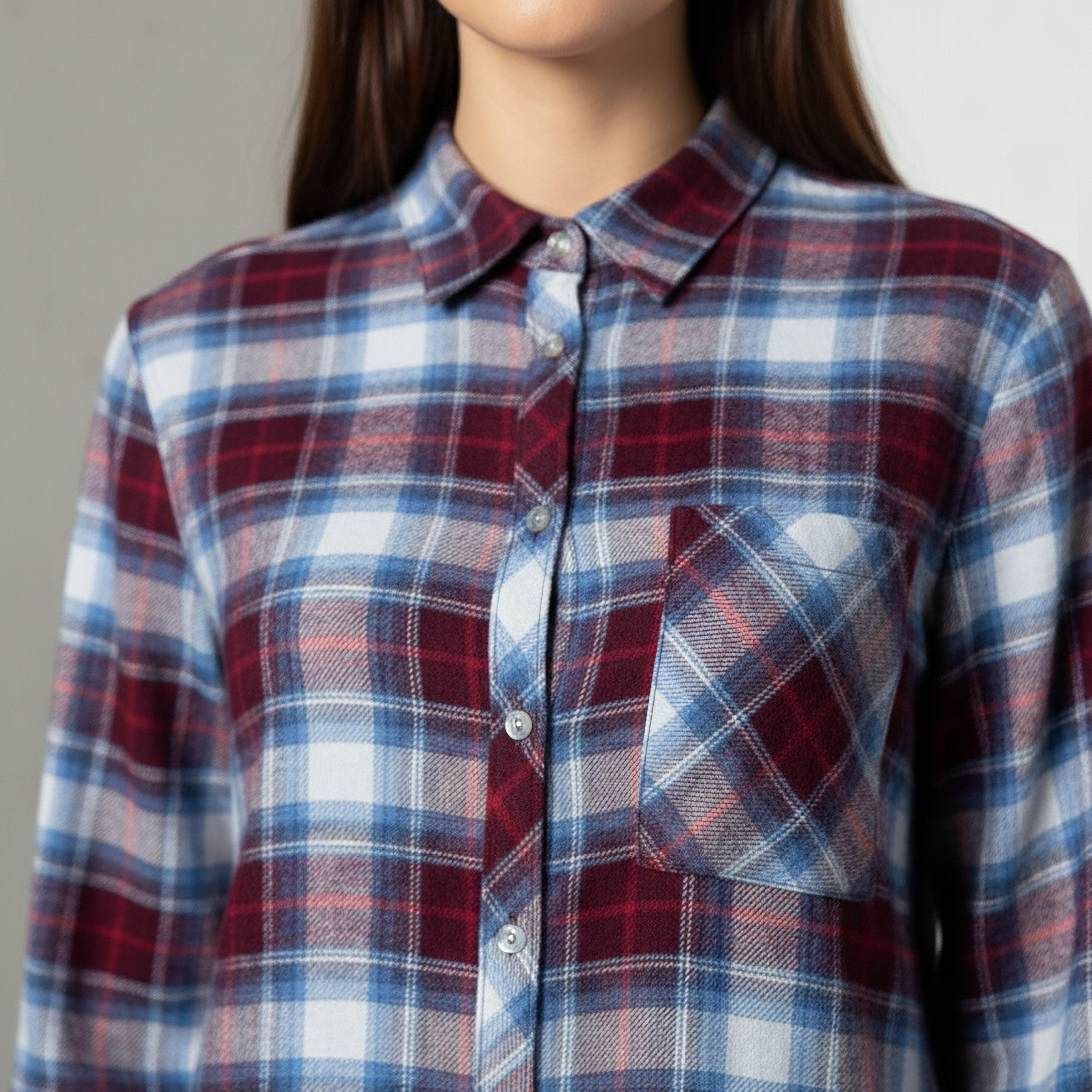 Lee Cooper Regular Fit Checked Shirt-women-clothing-shirtsandblouses-shirts-image-4