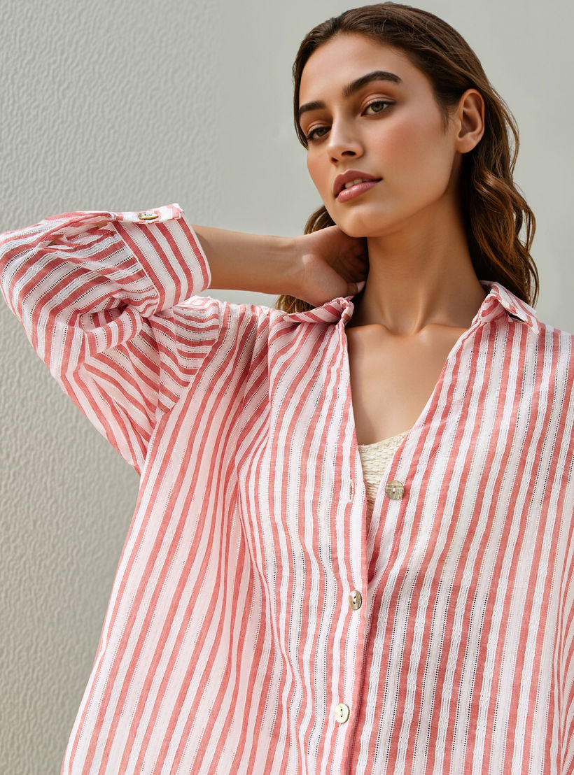 قميص مقلم بارز الملمس-women-clothing-shirtsandblouses-shirts-image-4