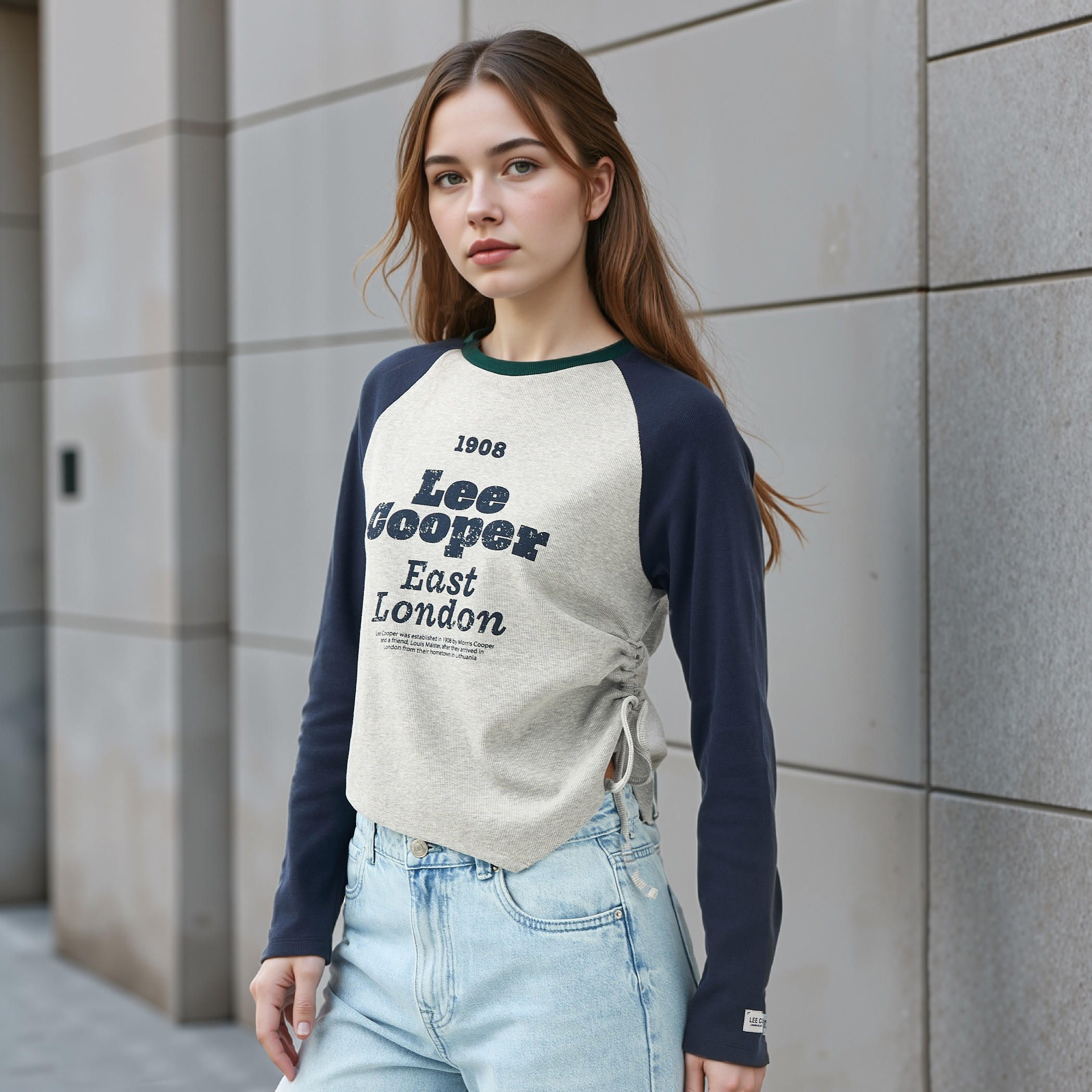 تيشيرت بطبعات وأكمام مغايرة من لي كوبر-women-clothing-tshirts-image-1