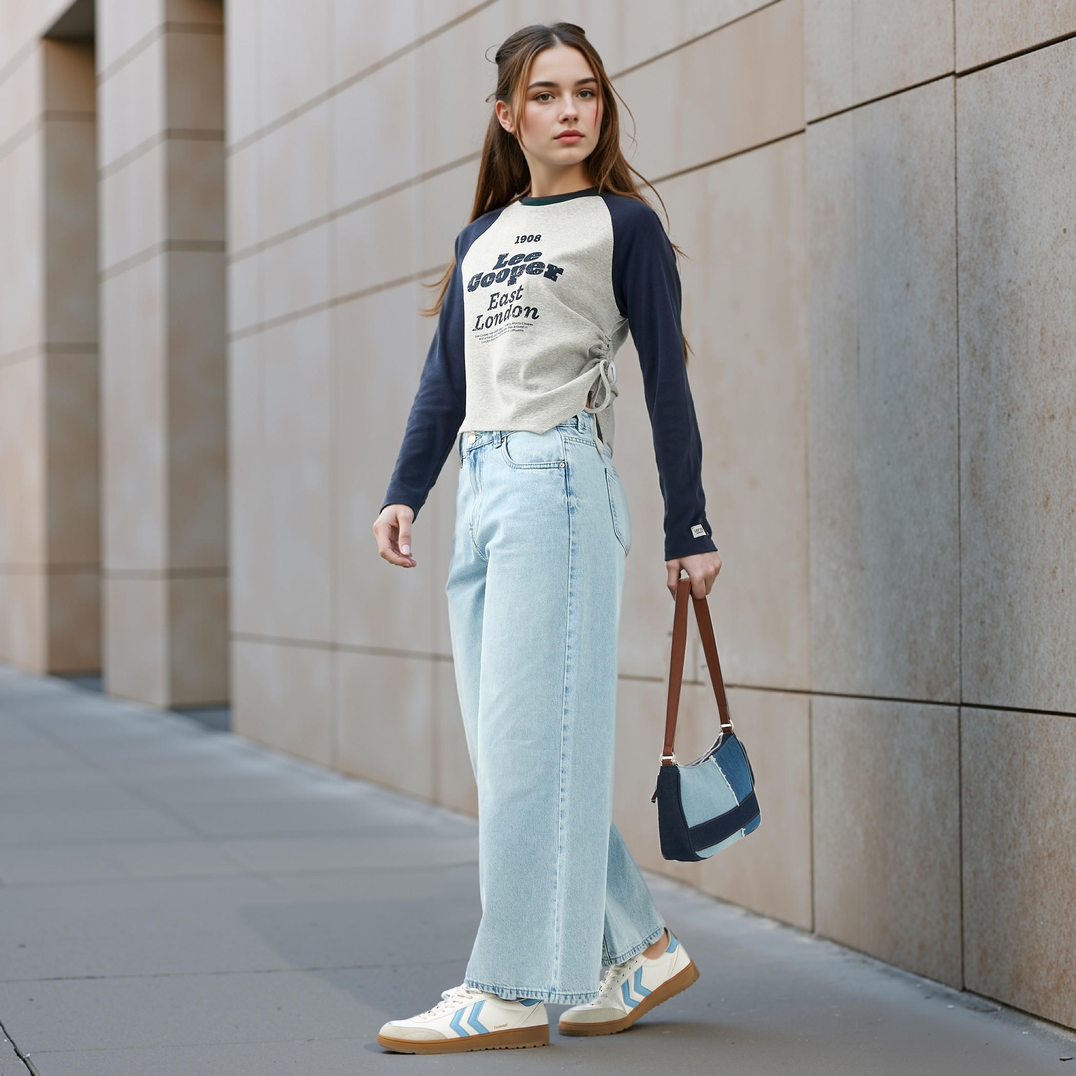 تيشيرت بطبعات وأكمام مغايرة من لي كوبر-women-clothing-tshirts-image-2