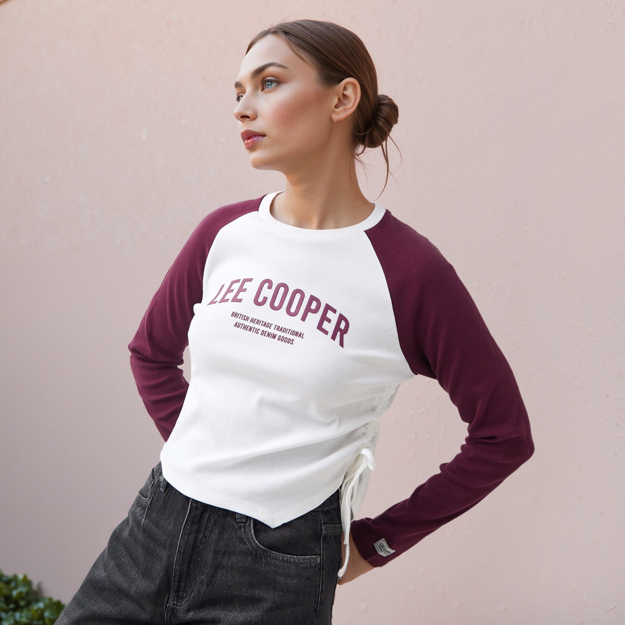Lee Cooper Printed T-shirt with Raglan Sleeves-women-clothing-tshirts-image-1