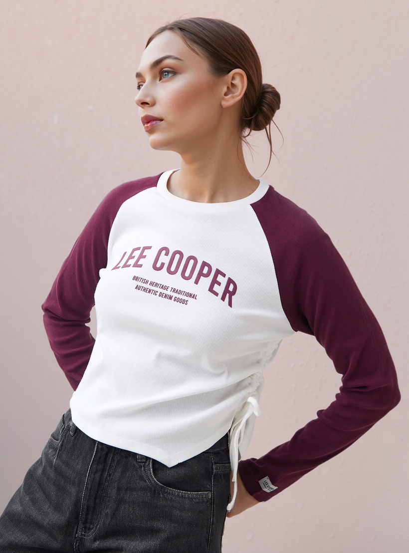 Lee Cooper Printed T-shirt with Raglan Sleeves-women-clothing-tshirts-image-1