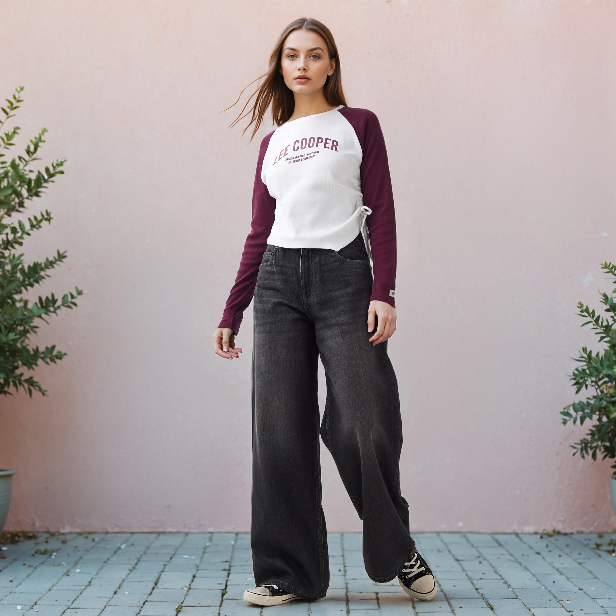 Lee Cooper Printed T-shirt with Raglan Sleeves-women-clothing-tshirts-image-2