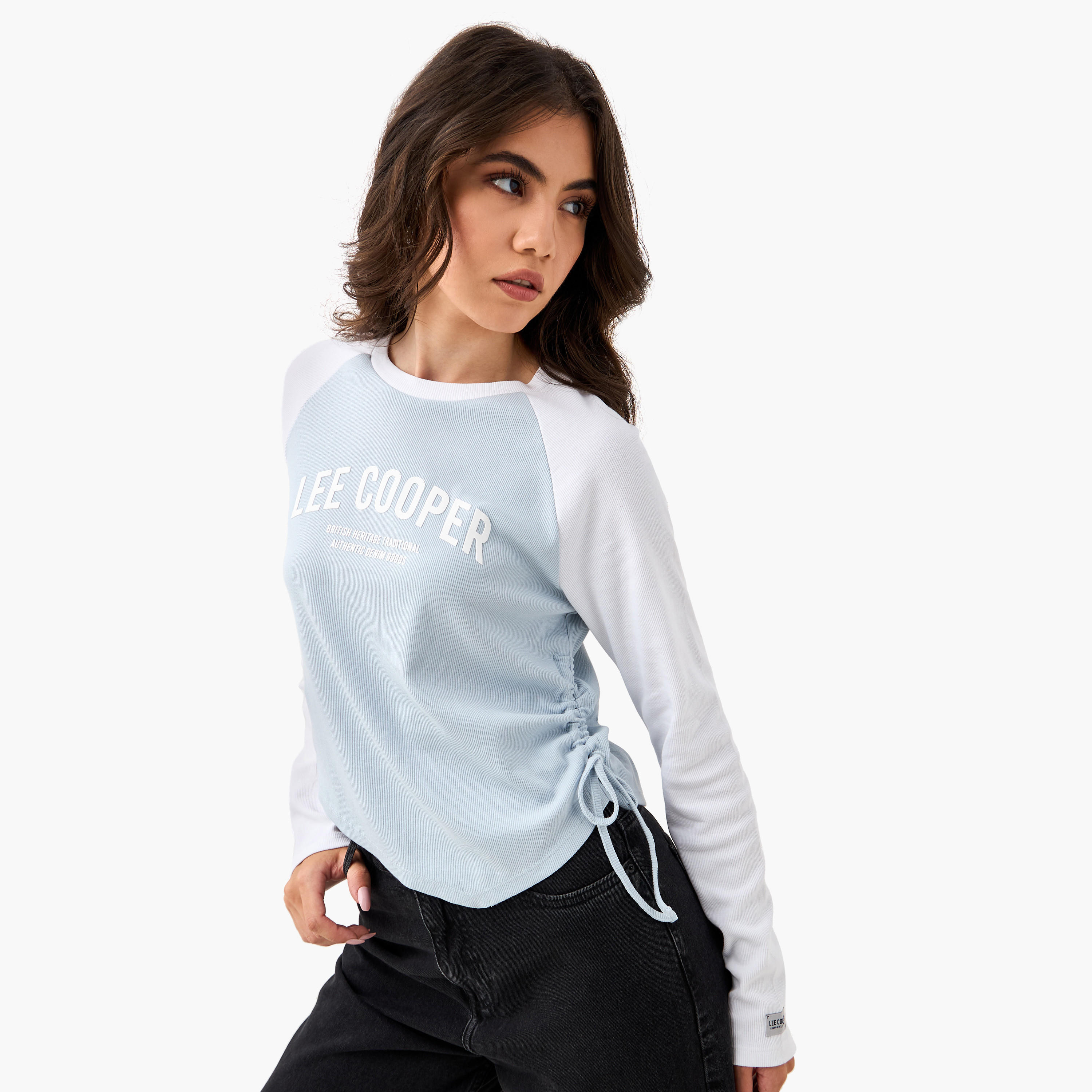 Lee Cooper Printed T-shirt with Raglan Sleeves-women-clothing-tshirts-image-1