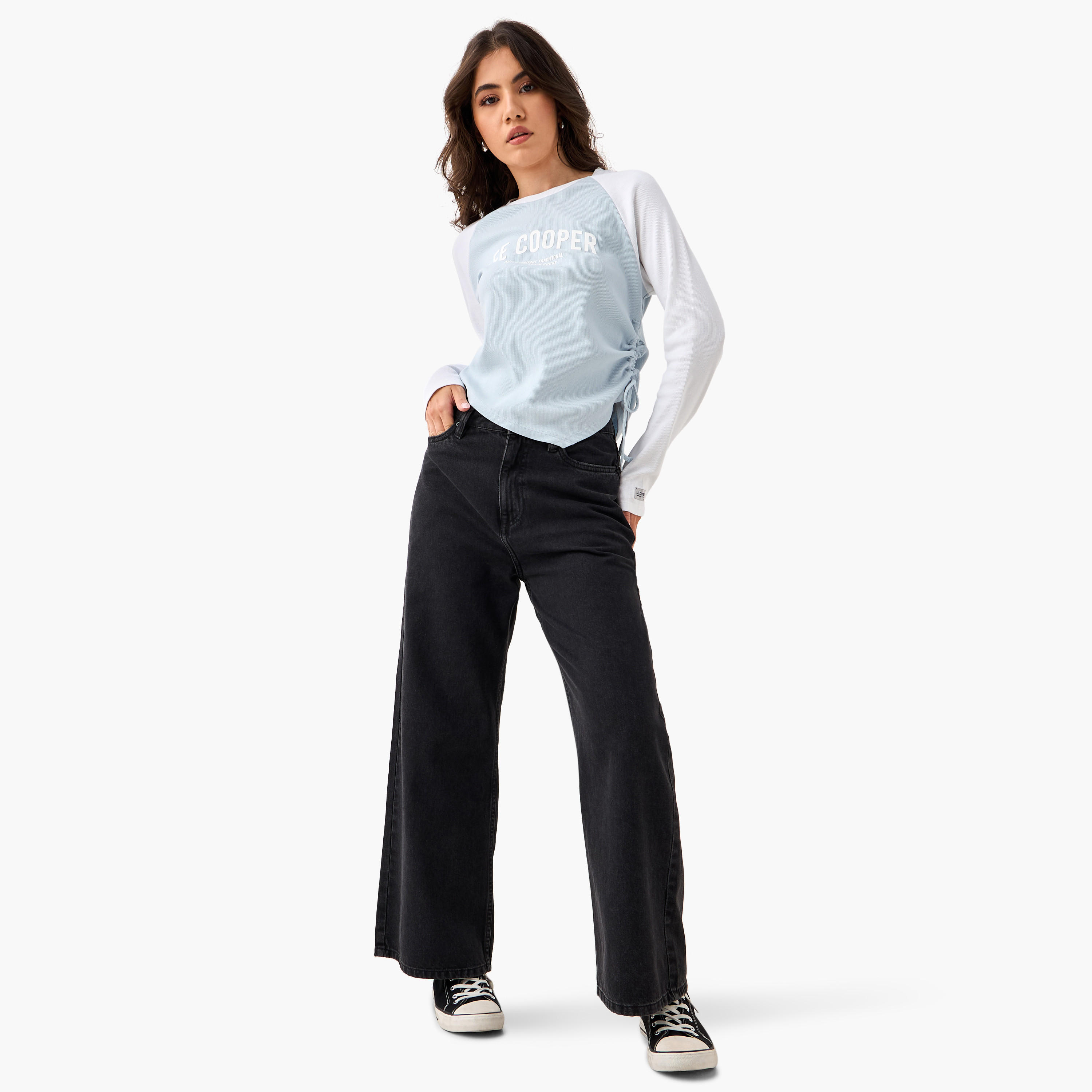 Lee Cooper Printed T-shirt with Raglan Sleeves-women-clothing-tshirts-image-2