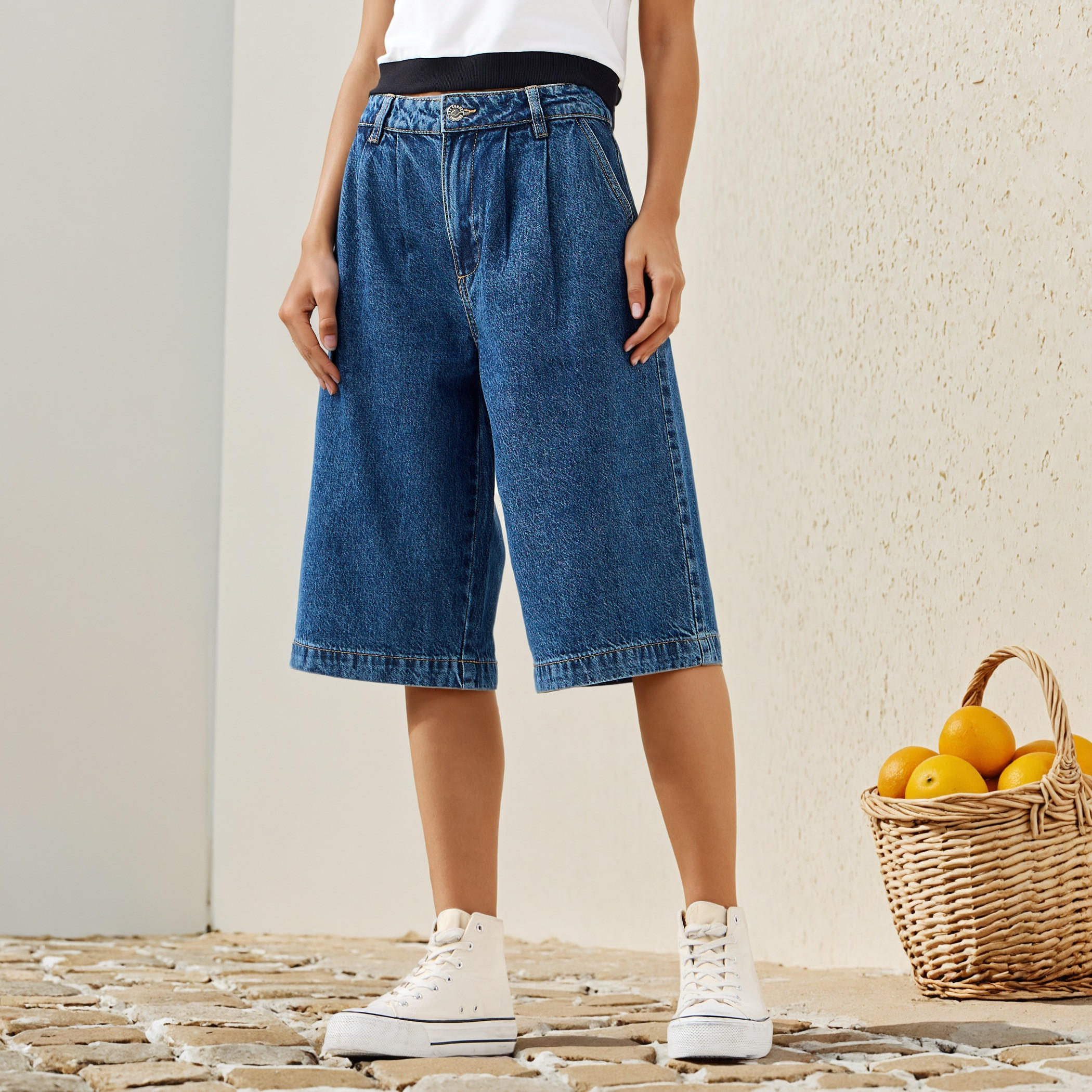 شورت برمودا بقصة مريحة وجيوب من لي كوبر-women-clothing-bottoms-shorts-image-1