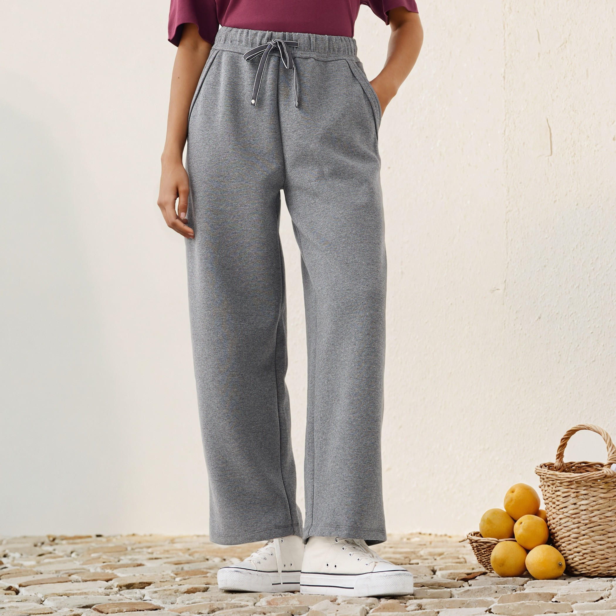 Lee Cooper High Rise Track Pants with Pockets-women-clothing-bottoms-joggers-image-1