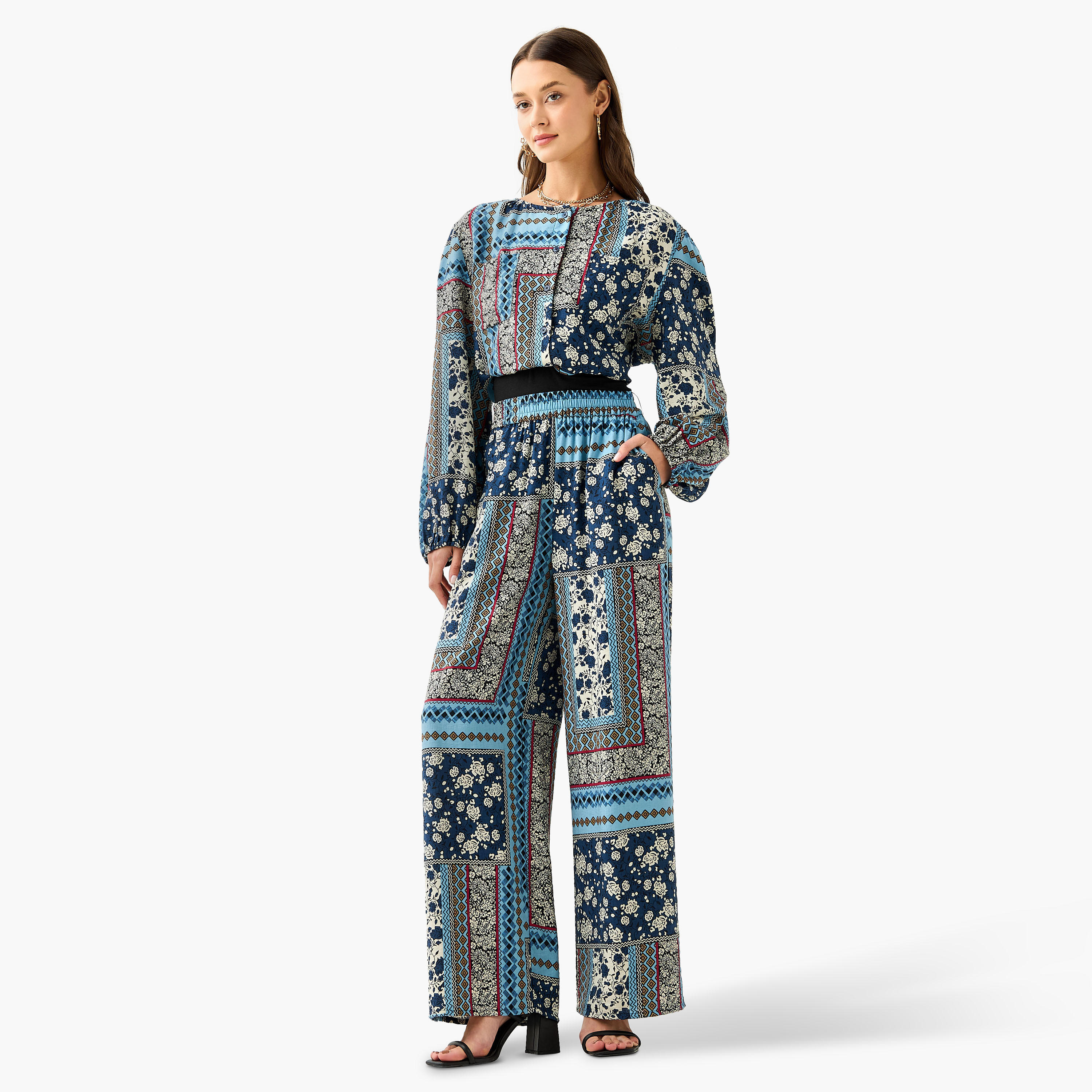 بنطلون مستقيم بطبعات زهرية وجيوب-women-clothing-bottoms-trousers-image-2