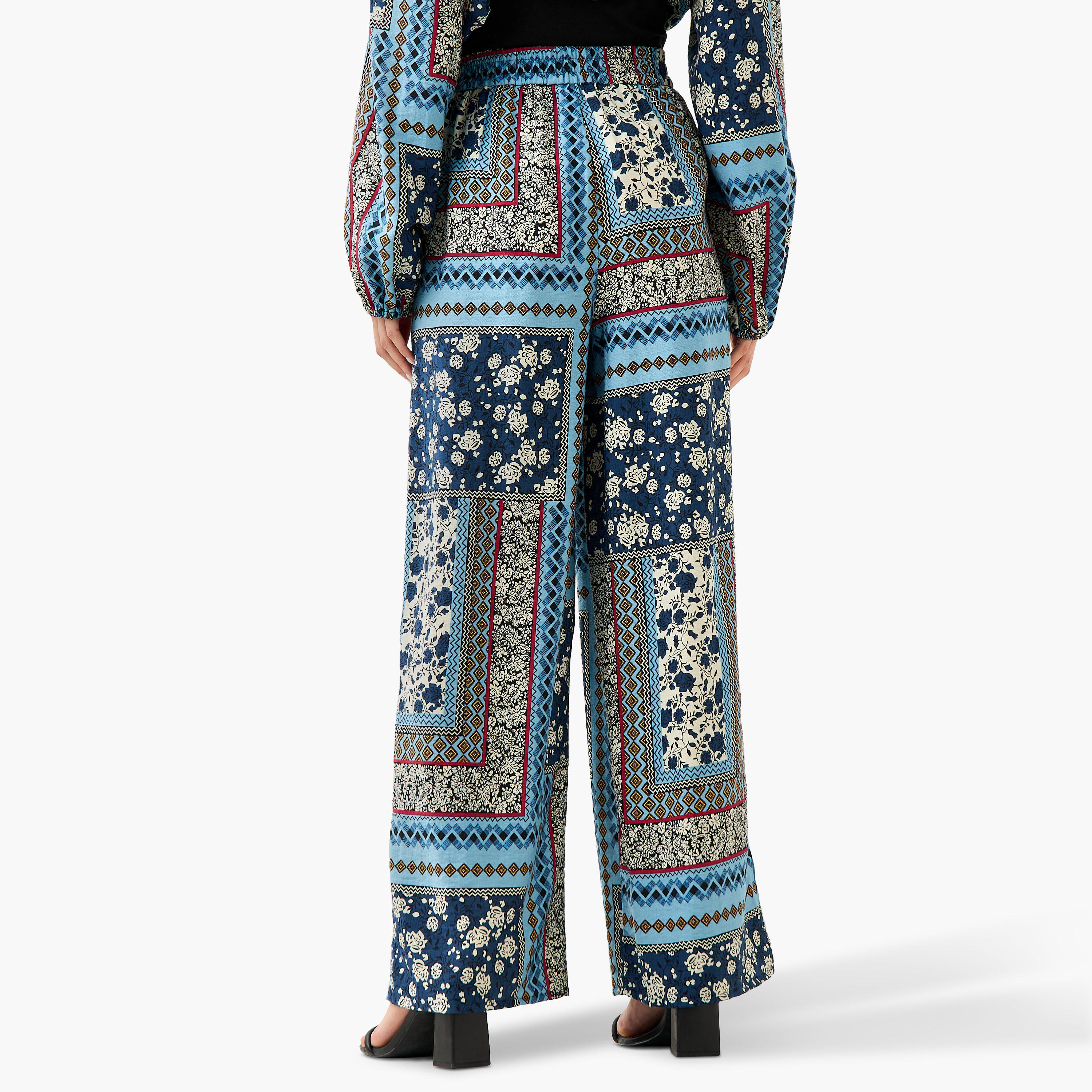 بنطلون مستقيم بطبعات زهرية وجيوب-women-clothing-bottoms-trousers-image-3