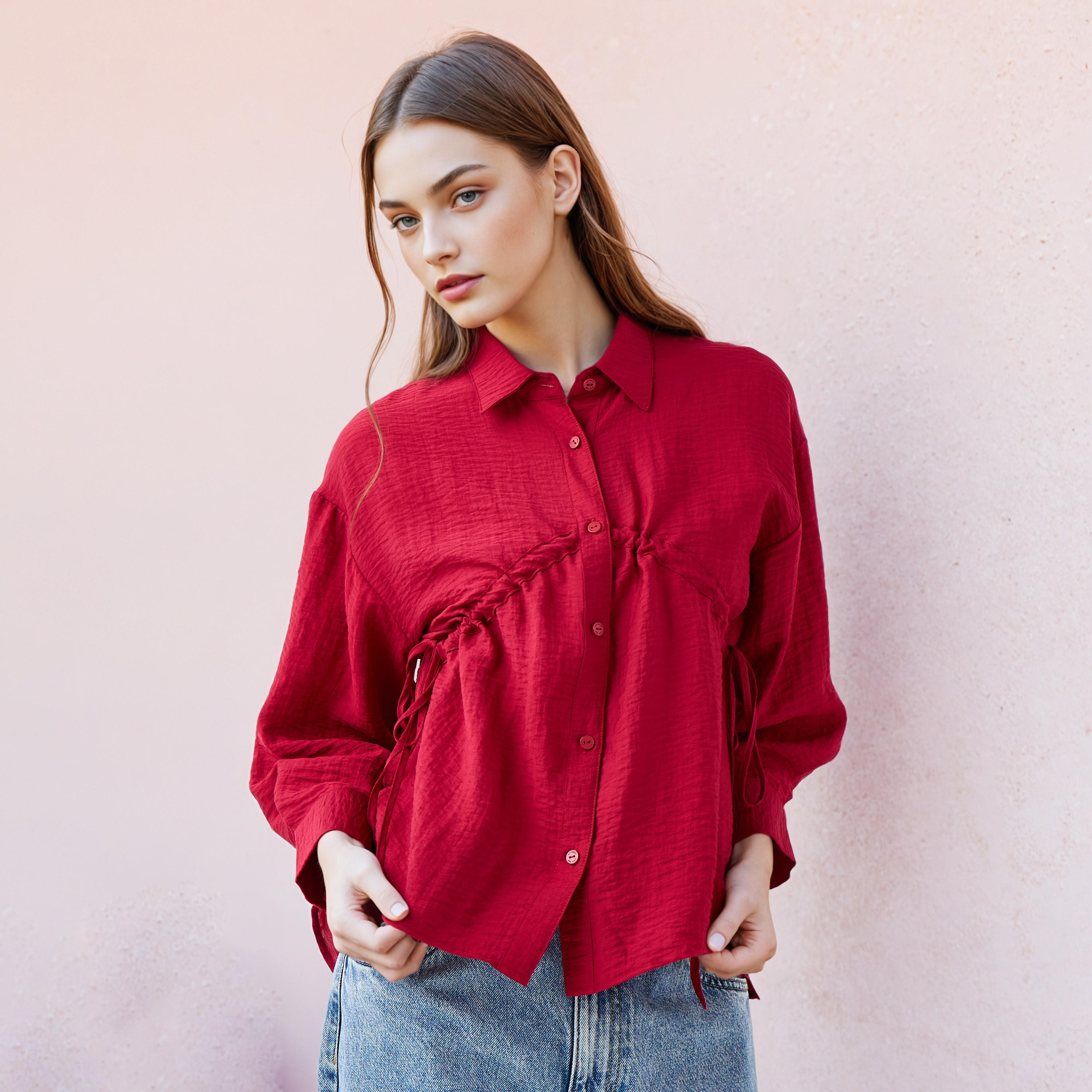قميص بارز الملمس من لي كوبر-women-clothing-shirtsandblouses-shirts-image-1