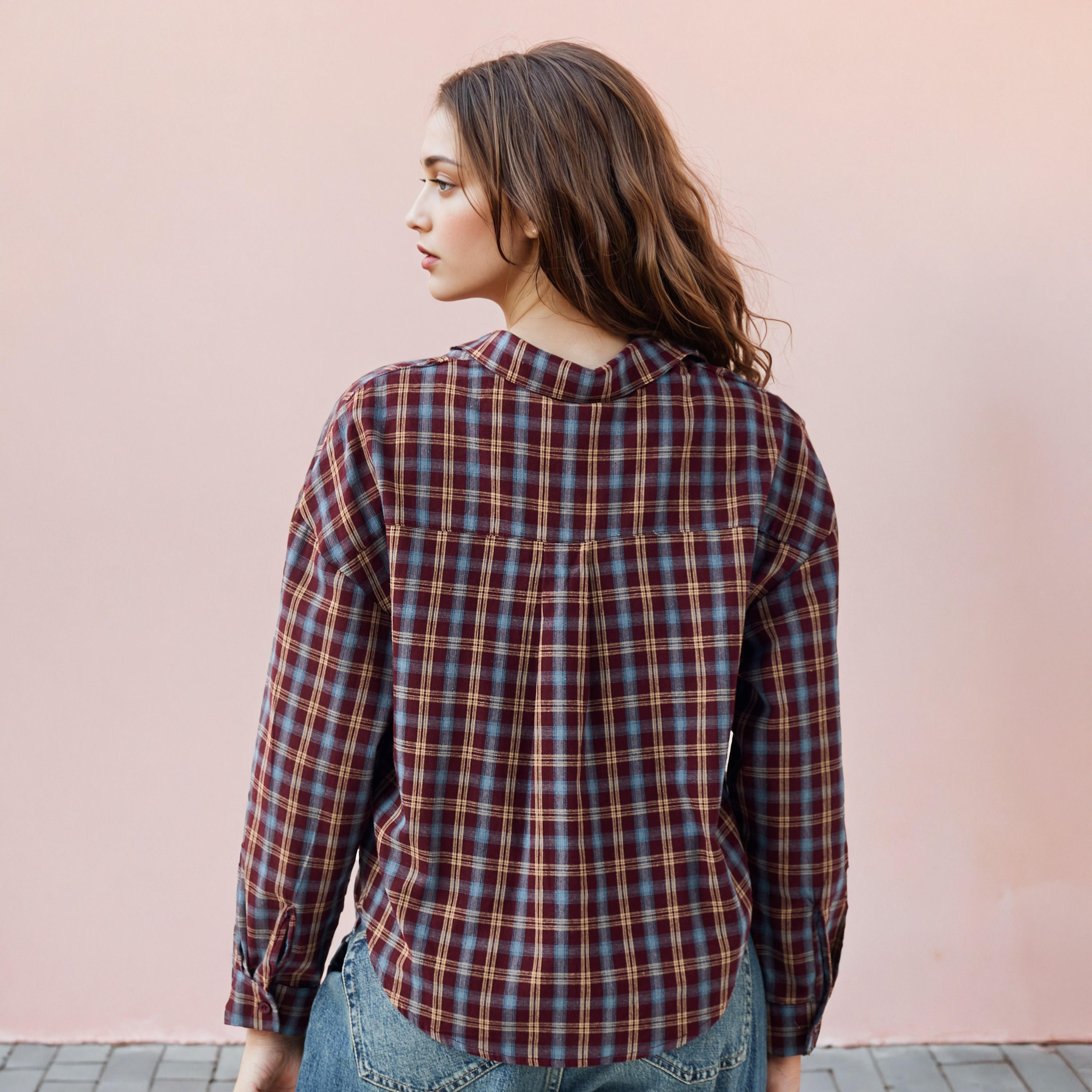 Lee Cooper Regular Fit Checked Cotton Shirt-women-clothing-shirtsandblouses-shirts-image-3