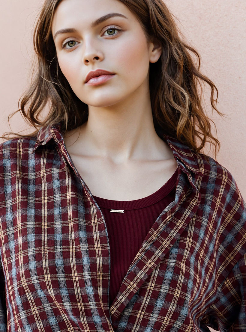 قميص قطن كاروهات بقصّة عادية من لي كوبر-women-clothing-shirtsandblouses-shirts-image-4