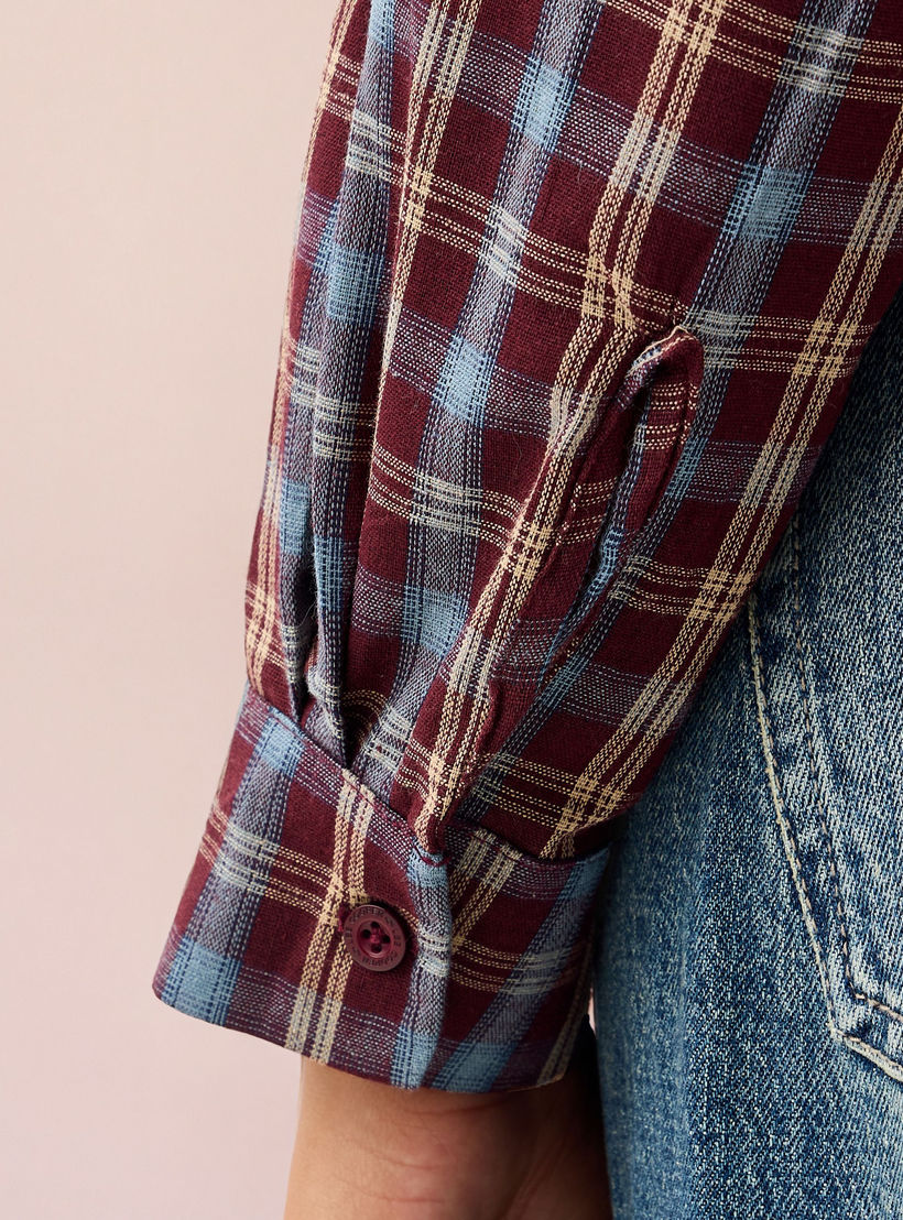 قميص قطن كاروهات بقصّة عادية من لي كوبر-women-clothing-shirtsandblouses-shirts-image-6