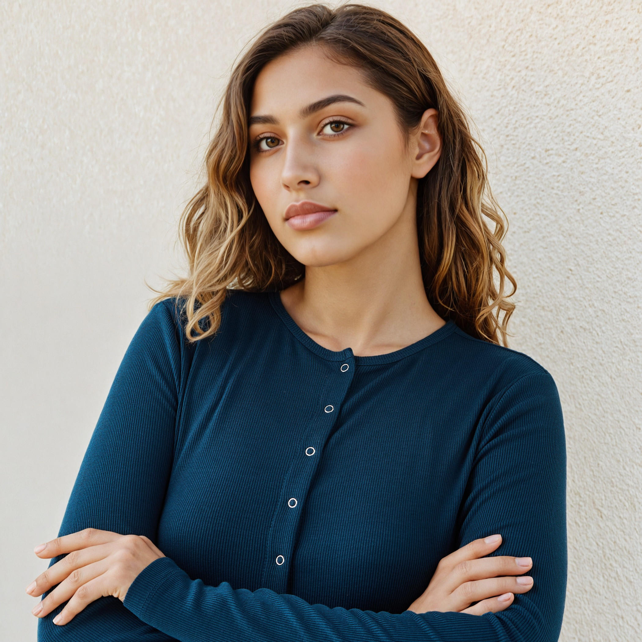 قميص مضلع بياقة هينلي من لي كوبر-women-clothing-shirtsandblouses-shirts-image-2