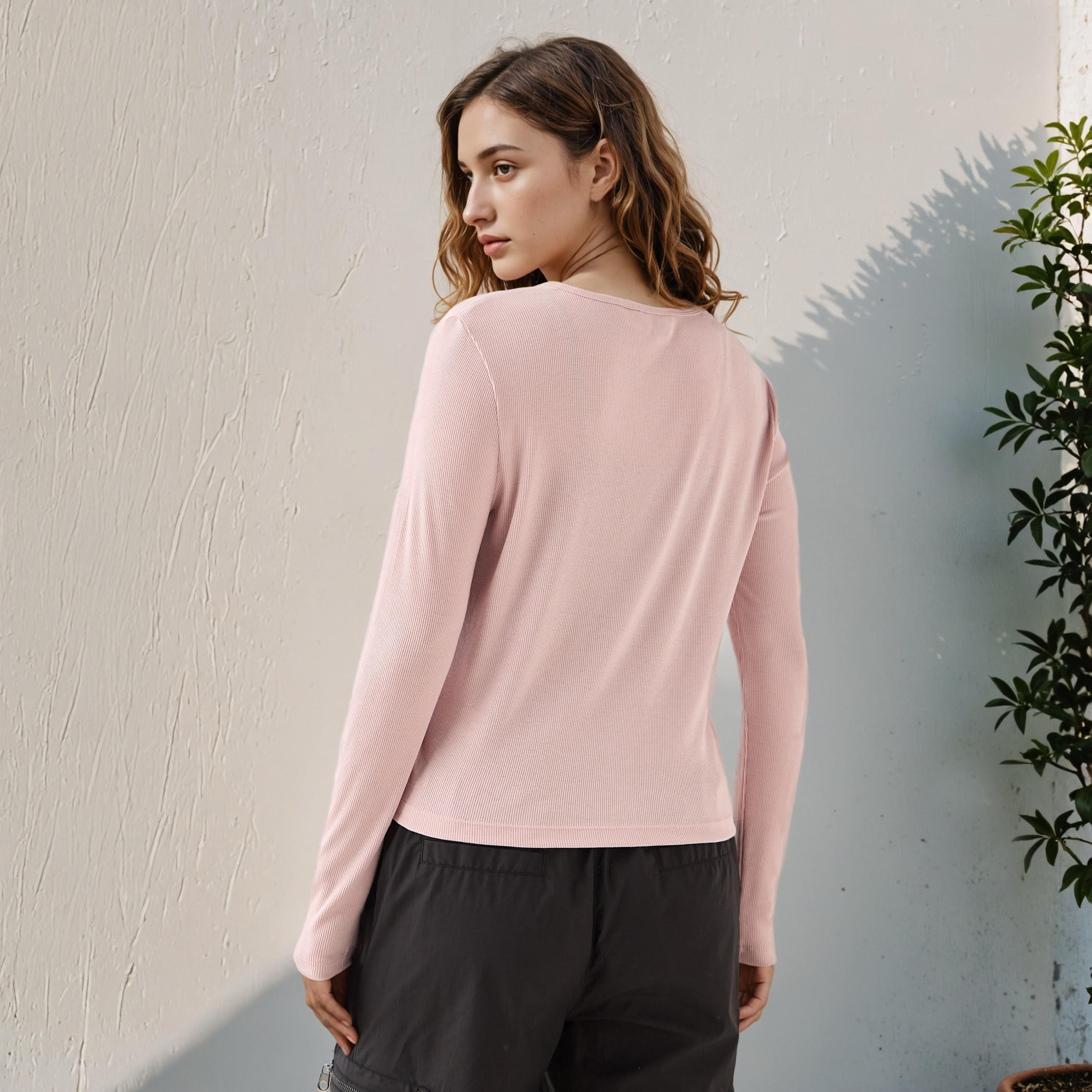 Lee Cooper Ribbed Henley Neck Shirt-women-clothing-shirtsandblouses-shirts-image-3