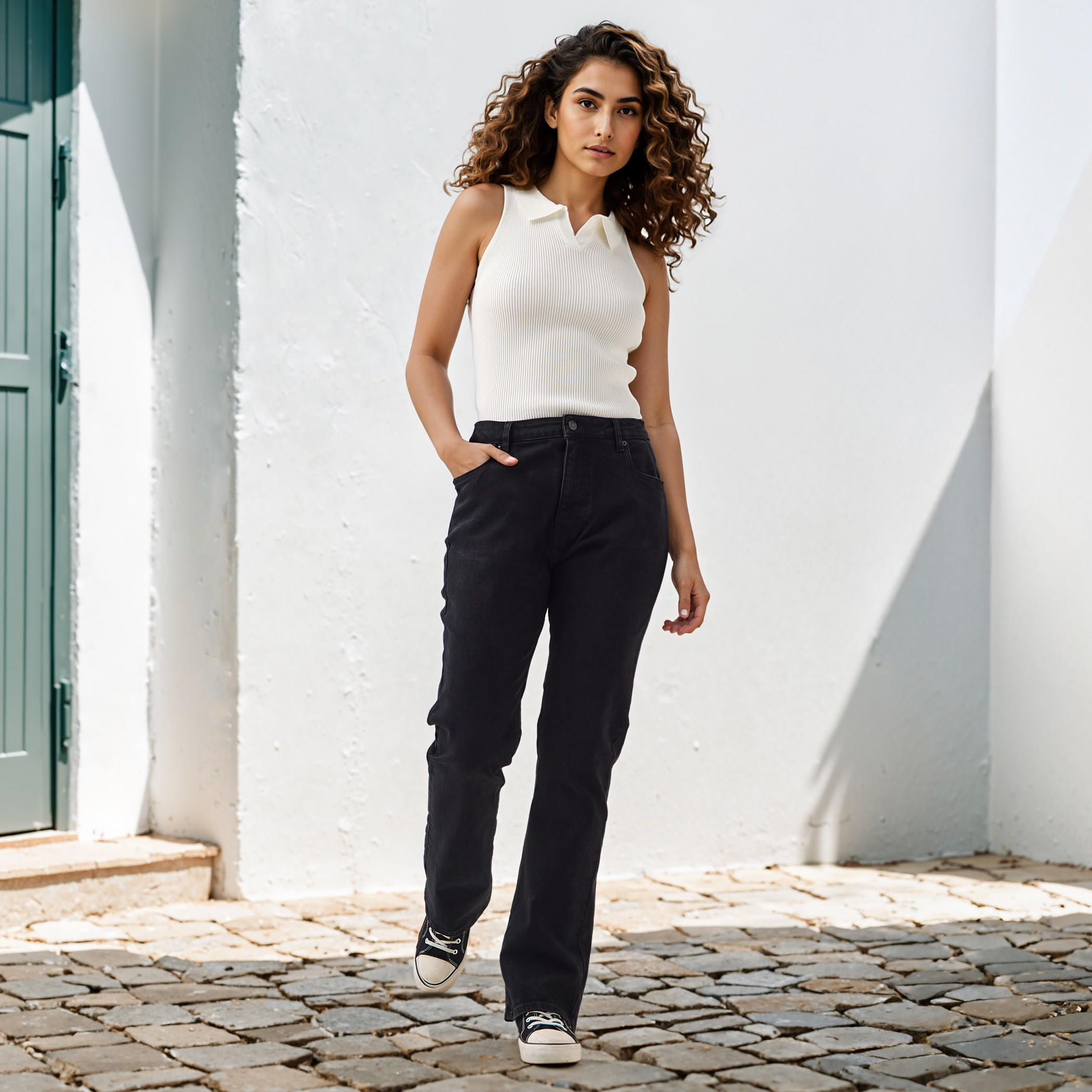 بنطلون جينز بقصّة بوت كت مع جيوب من لي كوبر-women-clothing-bottoms-jeans-image-4