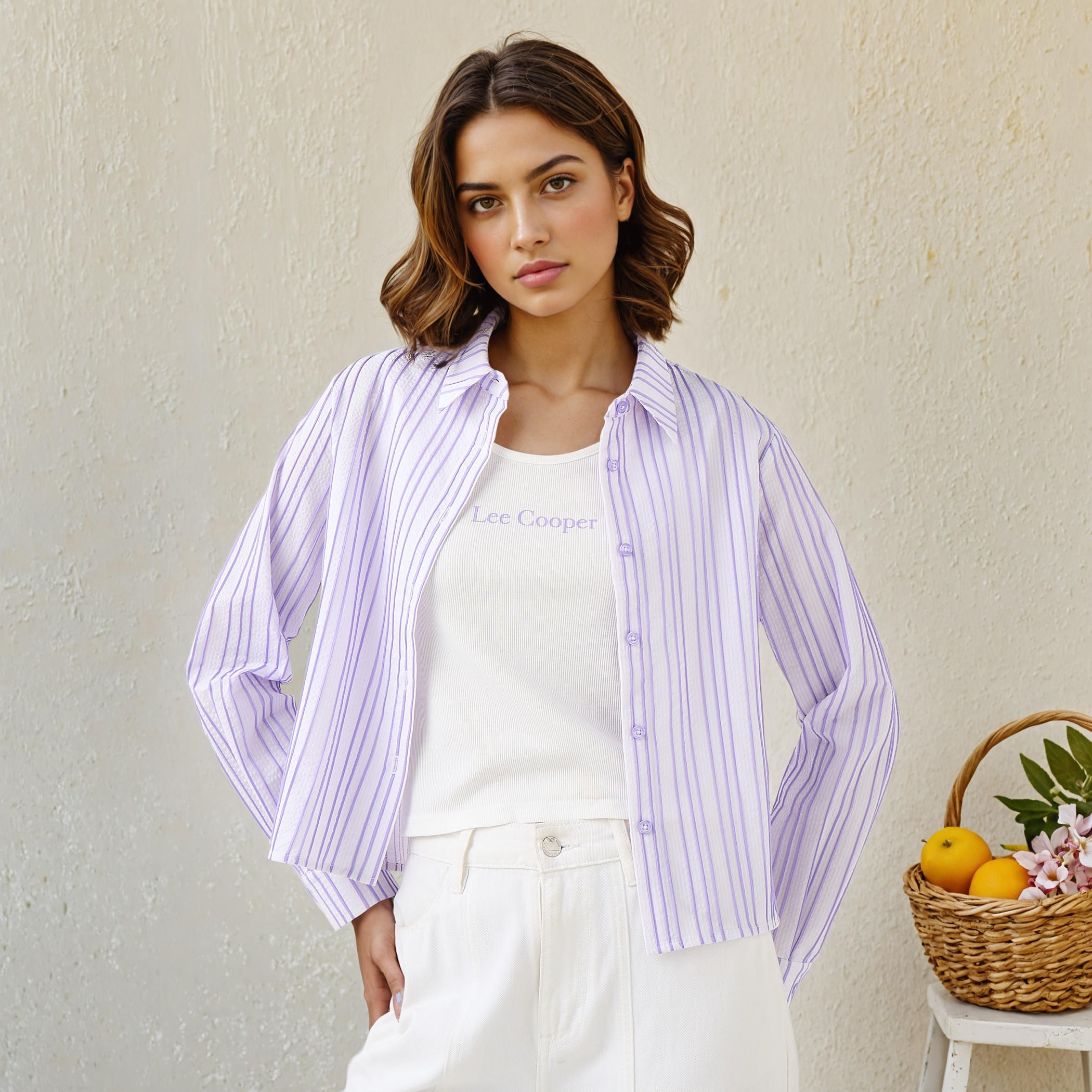 قميص مقلم من لي كوبر-women-clothing-shirtsandblouses-shirts-image-1
