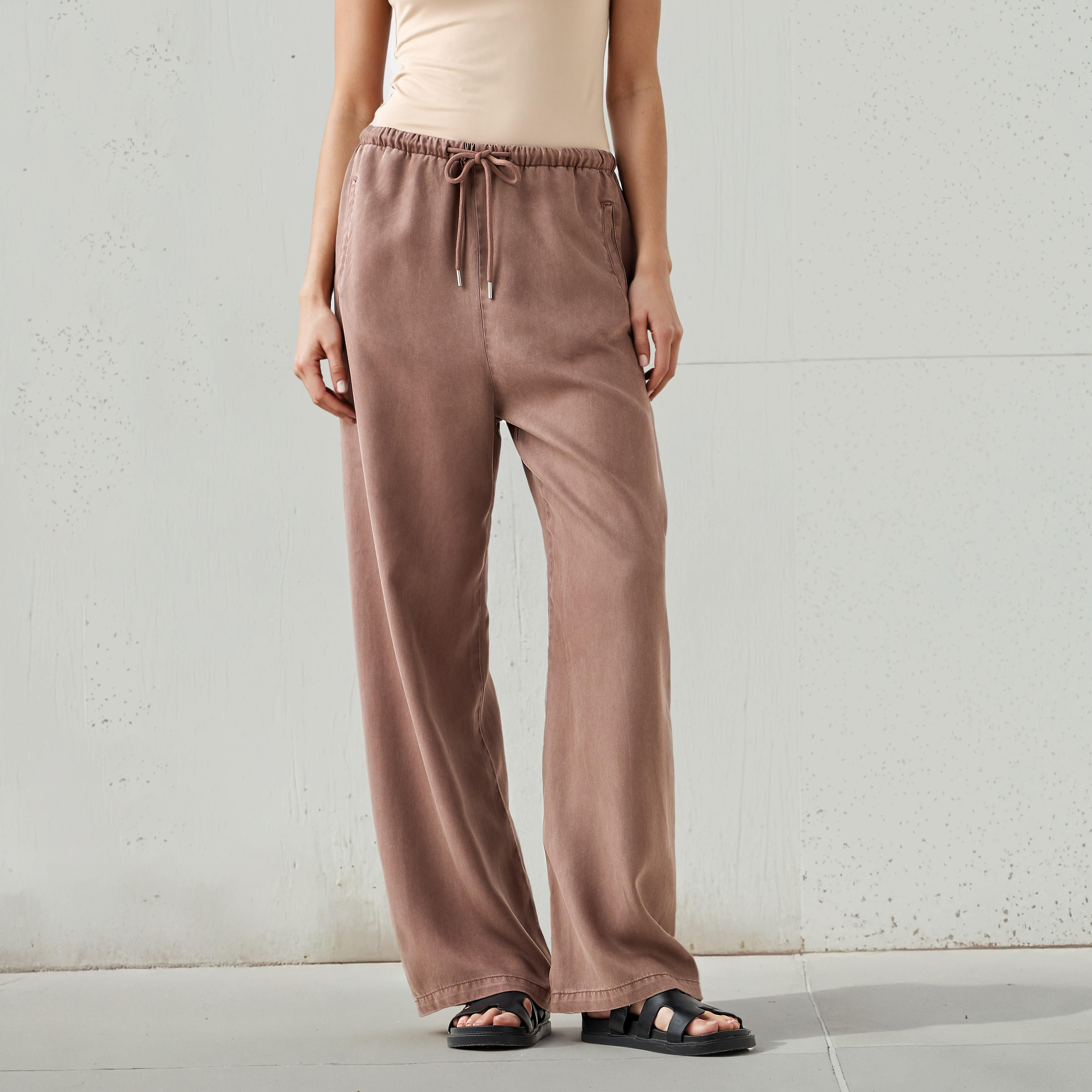 Lee Cooper Tencel High Rise Pants with Pockets-women-clothing-bottoms-trousers-image-1