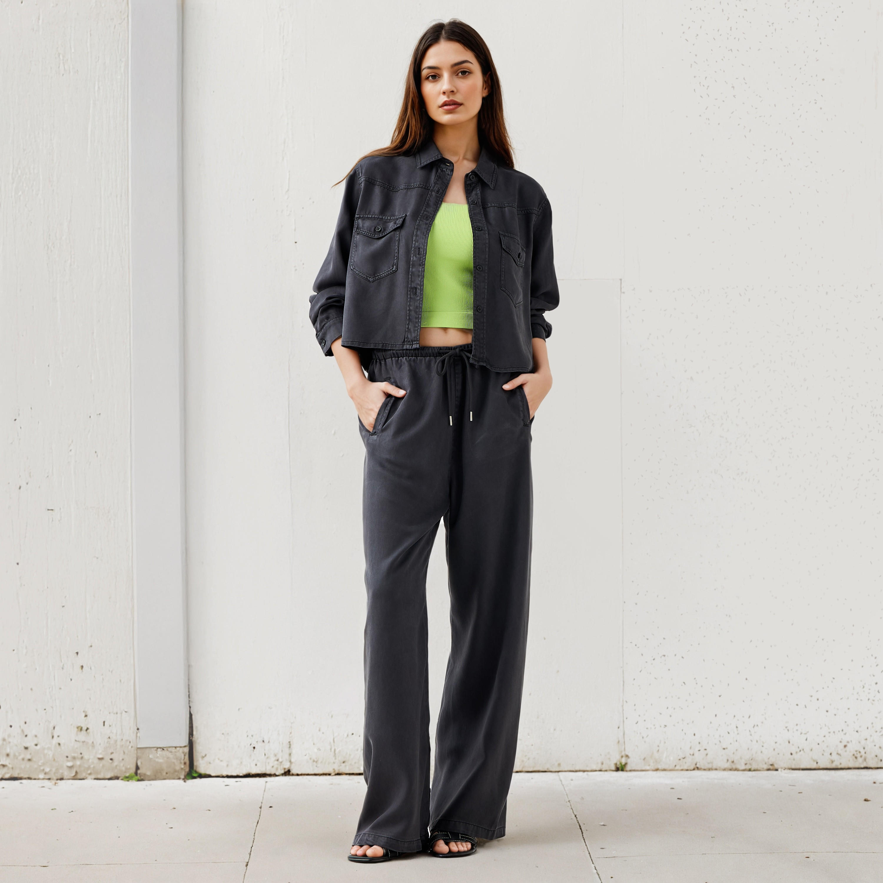 Lee Cooper Tencel High Rise Pants with Pockets-women-clothing-bottoms-trousers-image-2