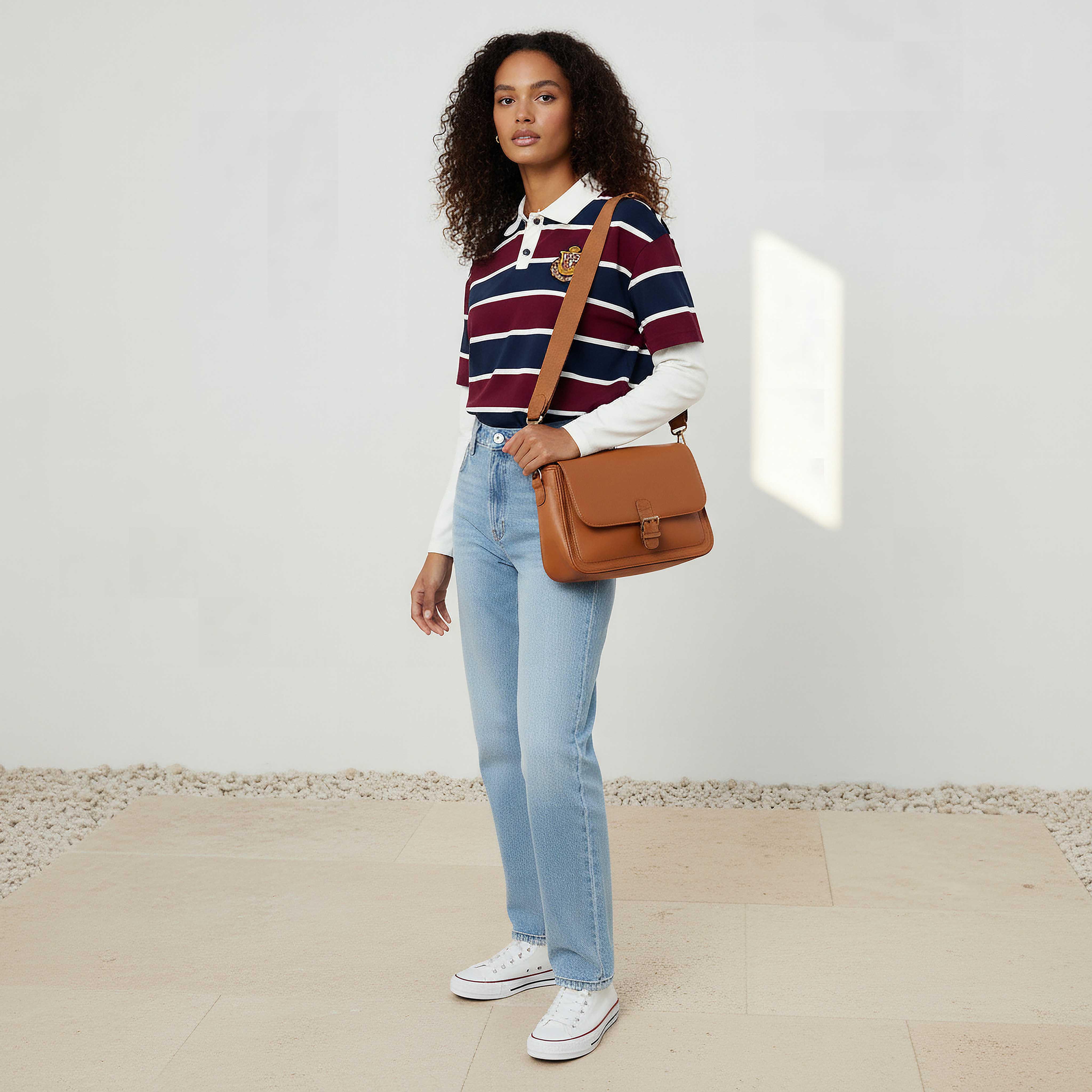 Lee Cooper Polo T-shirt Regular Fit with Stripes Cotton-women-clothing-tshirts-image-2
