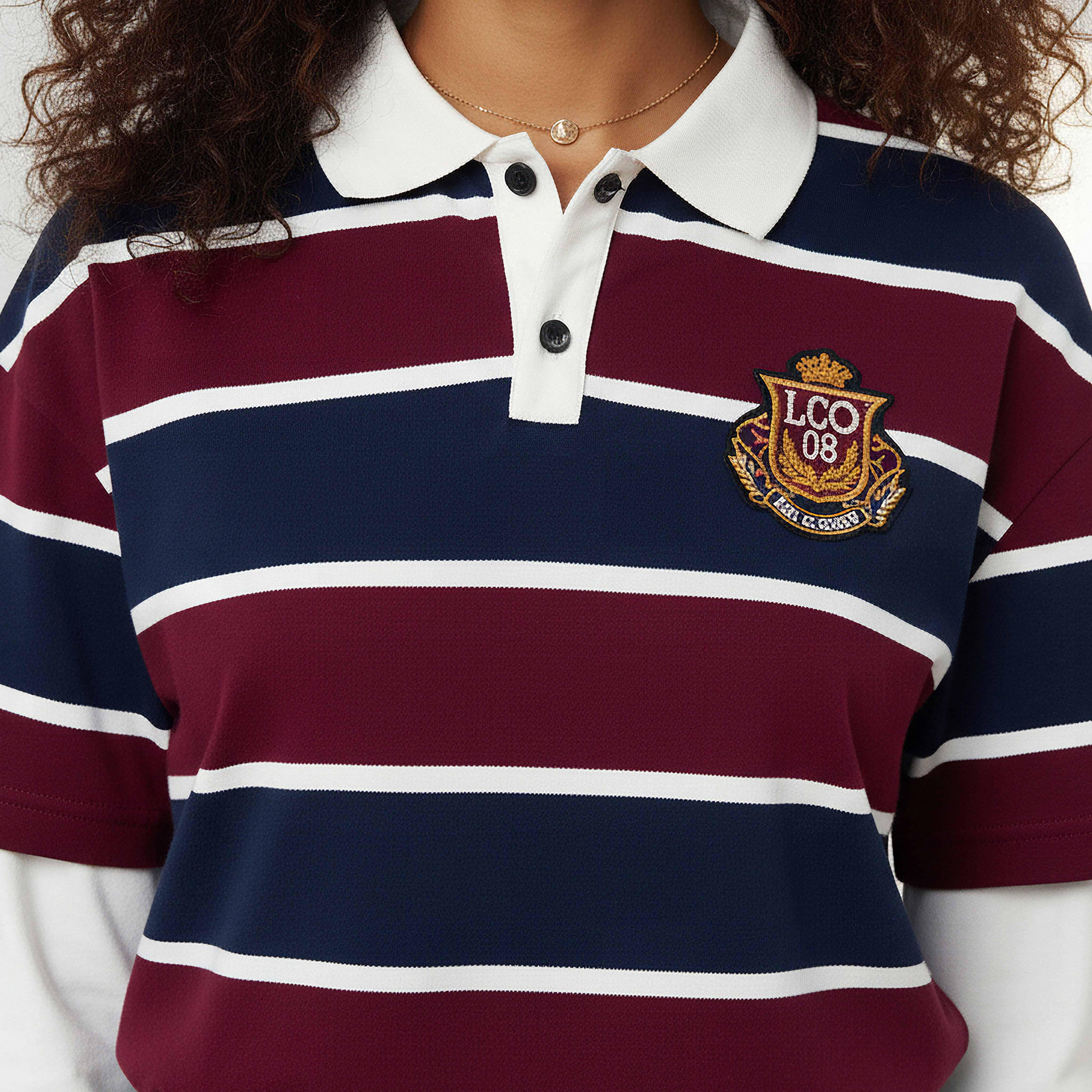 Lee Cooper Polo T-shirt Regular Fit with Stripes Cotton-women-clothing-tshirts-image-4