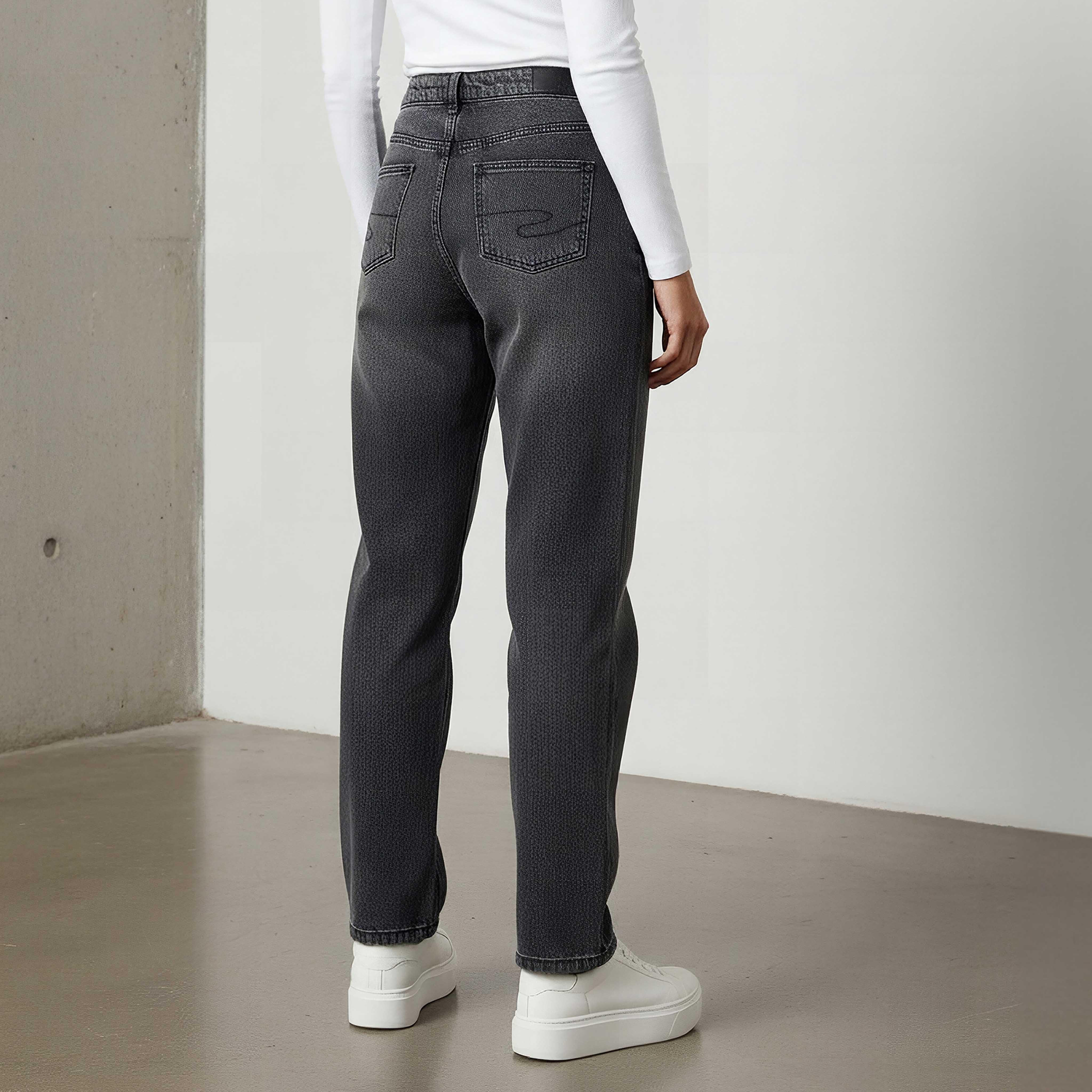 بنطلون جينز قطن بقصة عادية وخصر مرتفع وجيوب من لي كوبر-women-clothing-bottoms-jeans-image-3