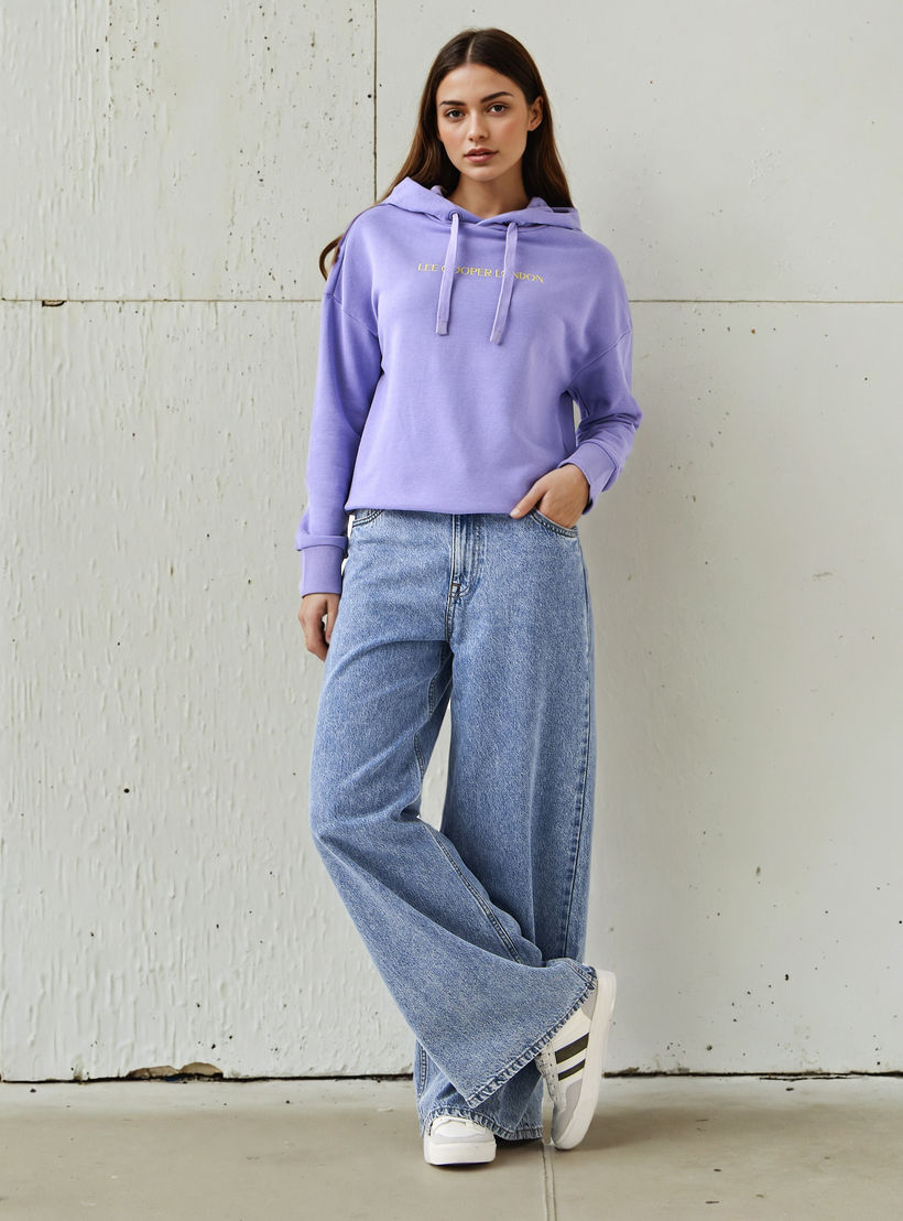 Lee Cooper Sweatshirt with Hood-women-winterwear-hoodiesandsweatshirts-sweatshirts-image-2