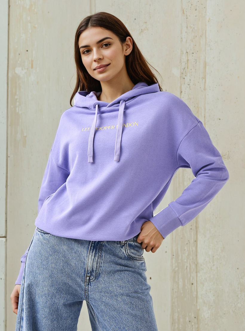 Lee Cooper Sweatshirt with Hood-women-winterwear-hoodiesandsweatshirts-sweatshirts-image-4