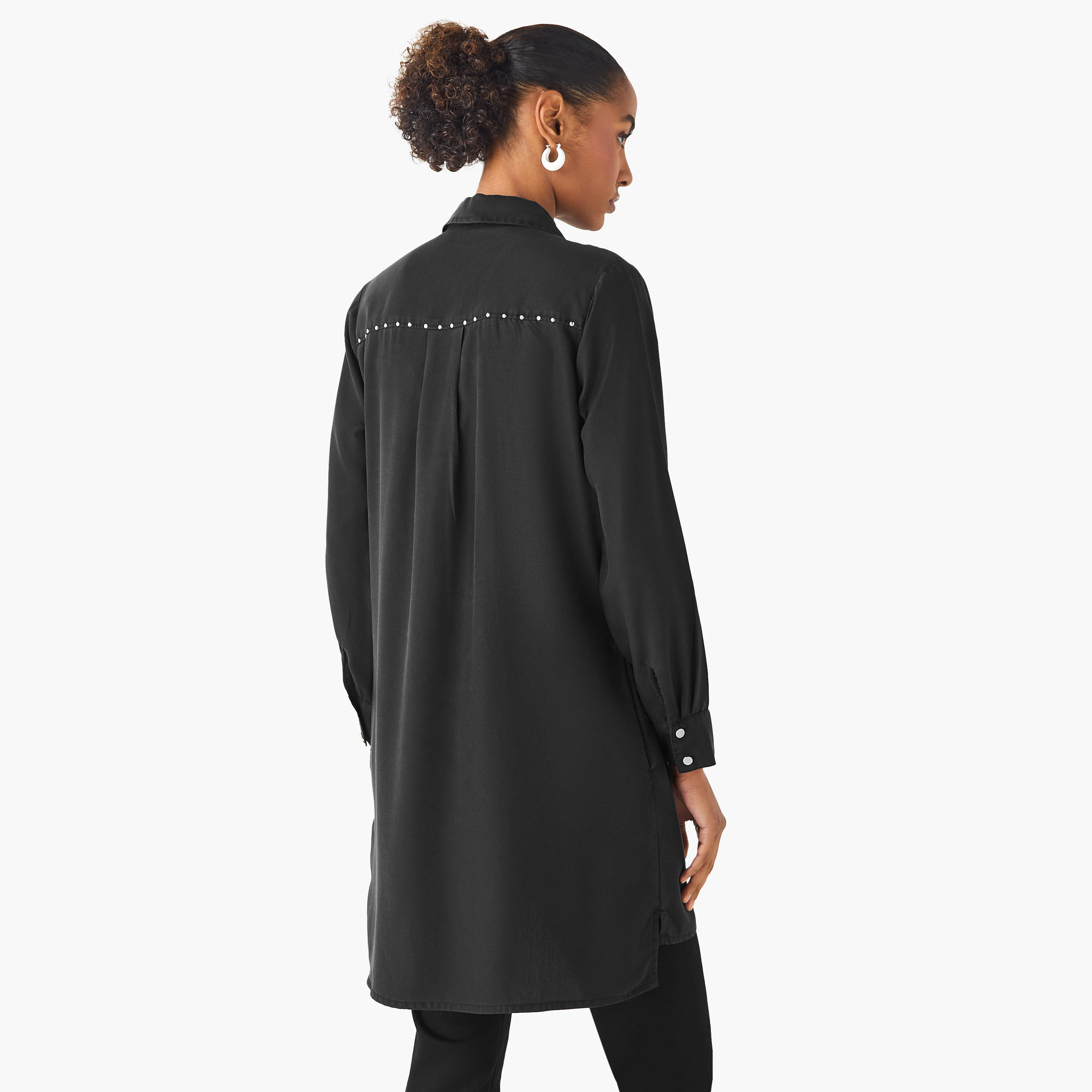 Lee Cooper Regular Fit Cotton Long Top with Pocket-women-clothing-shirtsandblouses-blouses-image-3