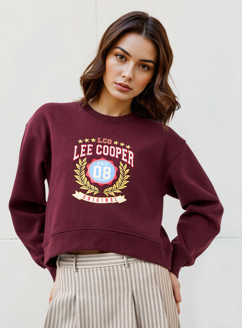 سويت شيرت بطبعات شعار من لي كوبر-women-winterwear-hoodiesandsweatshirts-sweatshirts-image-1