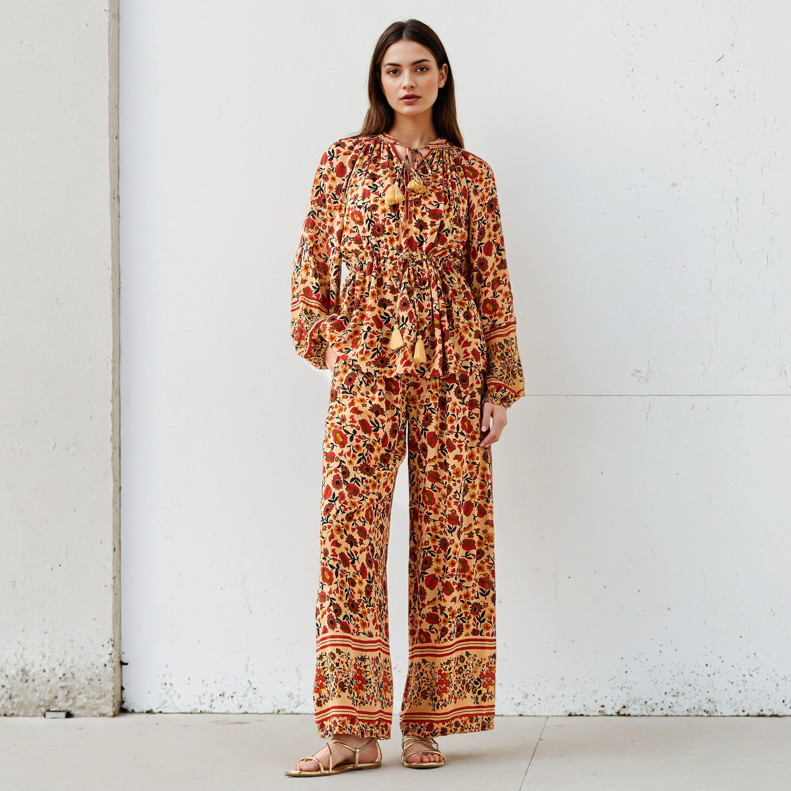 بنطلون بطبعات بوهيمية وجيوب من لي كوبر-women-clothing-bottoms-trousers-image-3