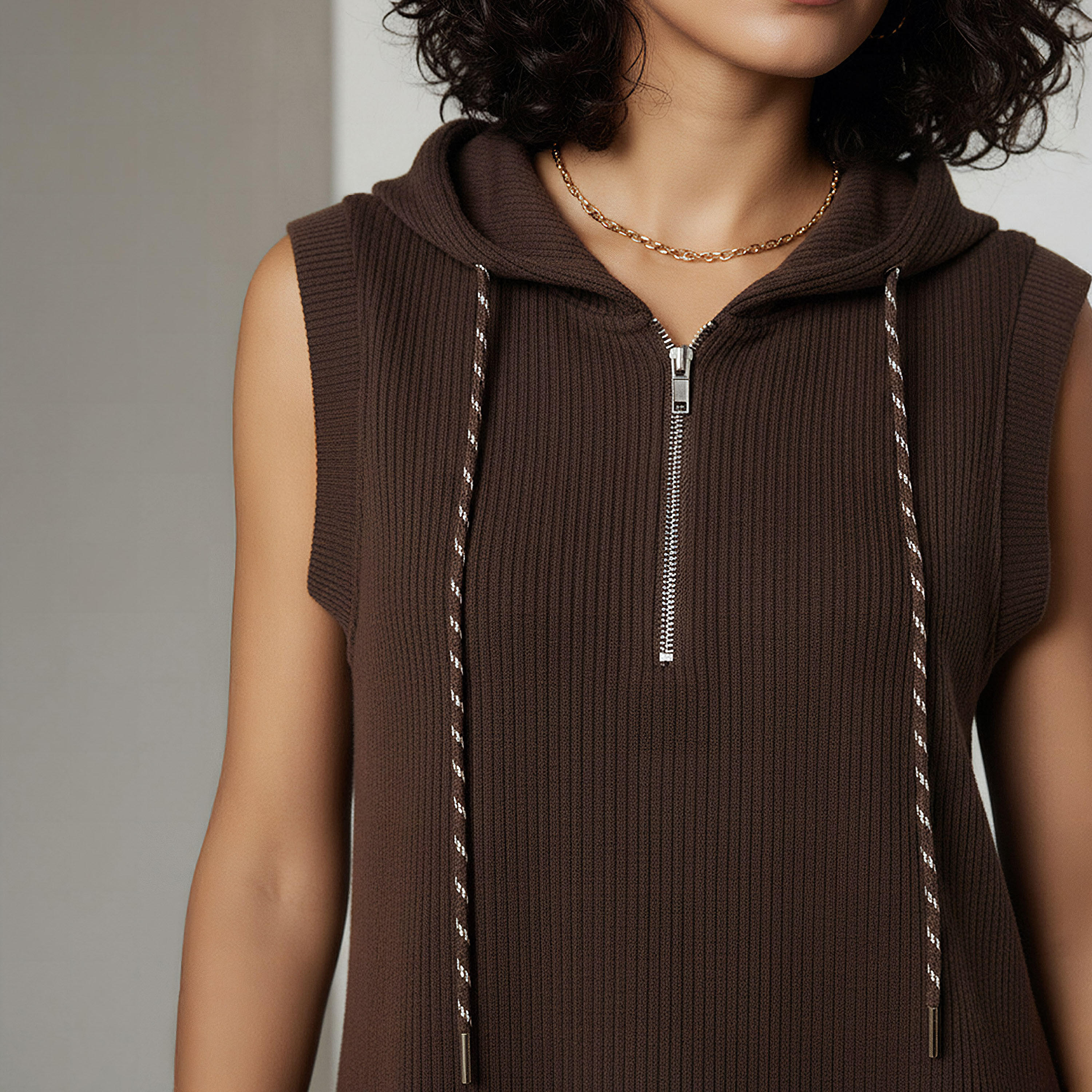 Lee Cooper Ribbed Sleeveless Hooded Dress-women-clothing-dresses-image-4