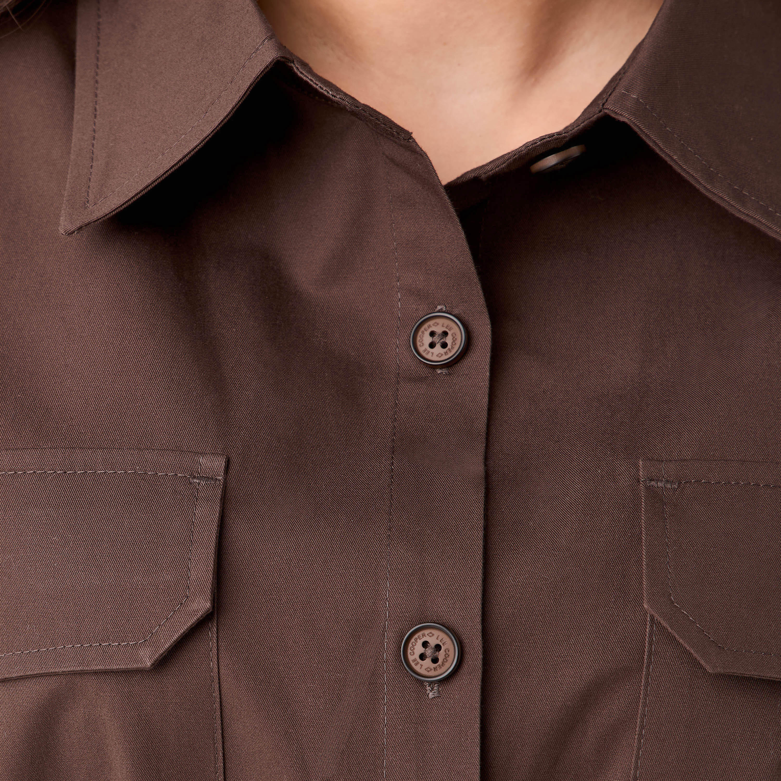 Belted Lee Cooper Midi Cotton Shirt Dress-women-clothing-dresses-image-6