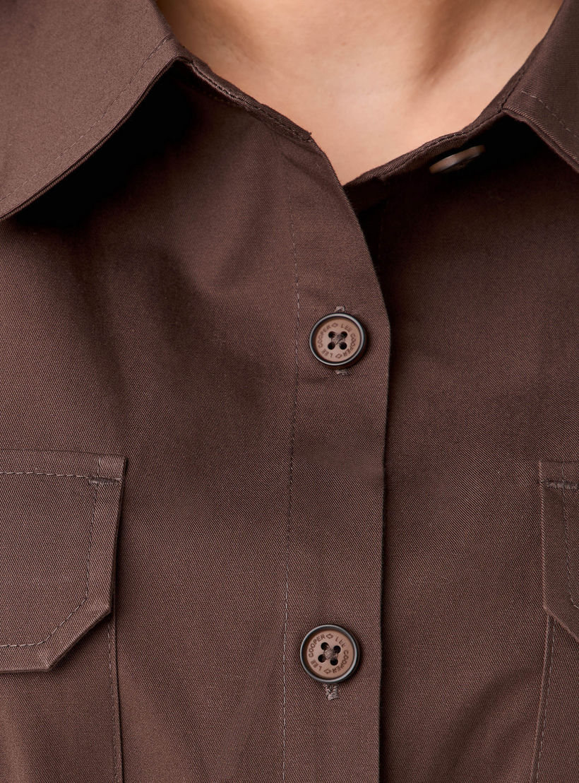 Belted Lee Cooper Midi Cotton Shirt Dress-women-clothing-dresses-image-6