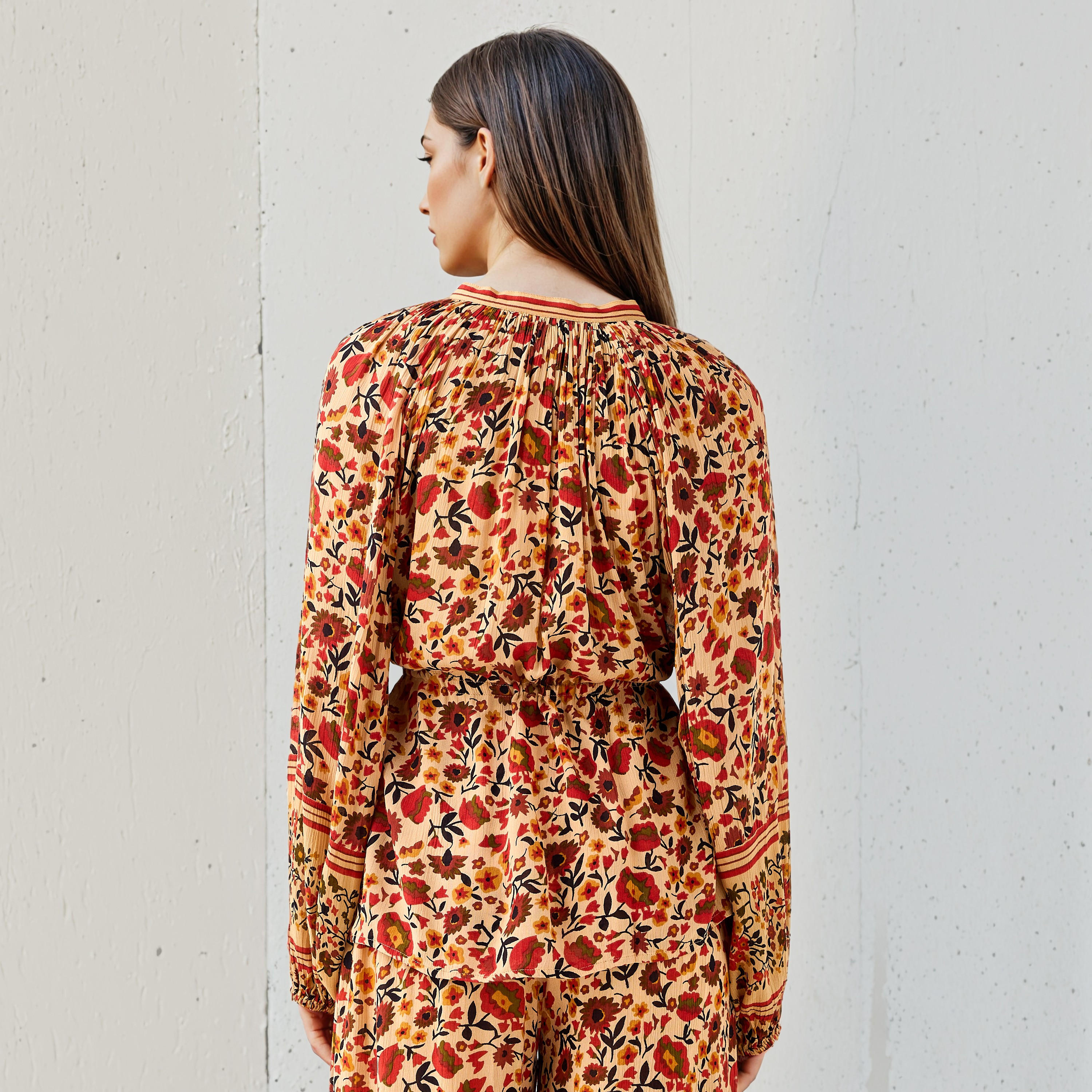 Lee Cooper Bohemian Print Viscose Top with Tie-Up Neck-women-clothing-shirtsandblouses-blouses-image-3