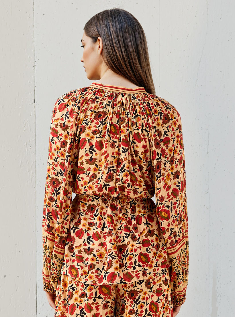 Lee Cooper Bohemian Print Viscose Top with Tie-Up Neck-women-clothing-shirtsandblouses-blouses-image-3